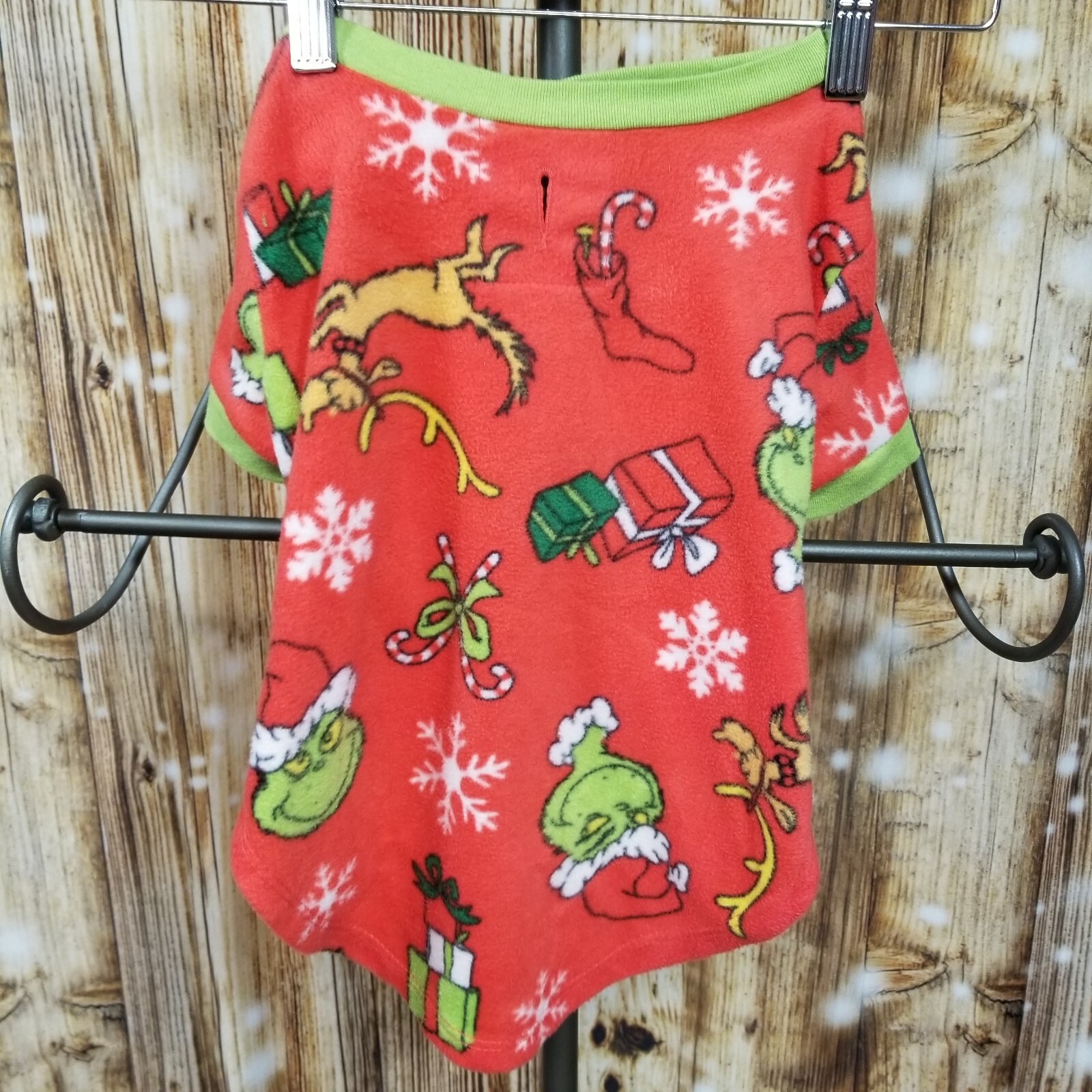 Dog Shirt Grinch Liteweight Fleece Red Dog Medium Holiday Short Sleeve Christmas