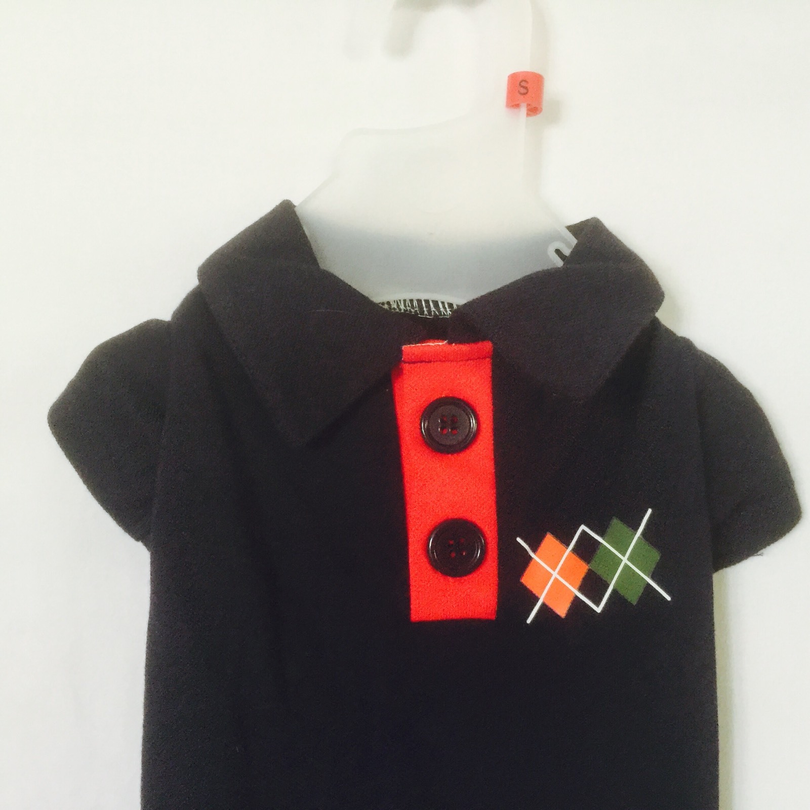 Simply Wag “Polo Short Sleeve Shirt” Navy Blue and Red ” Size Small