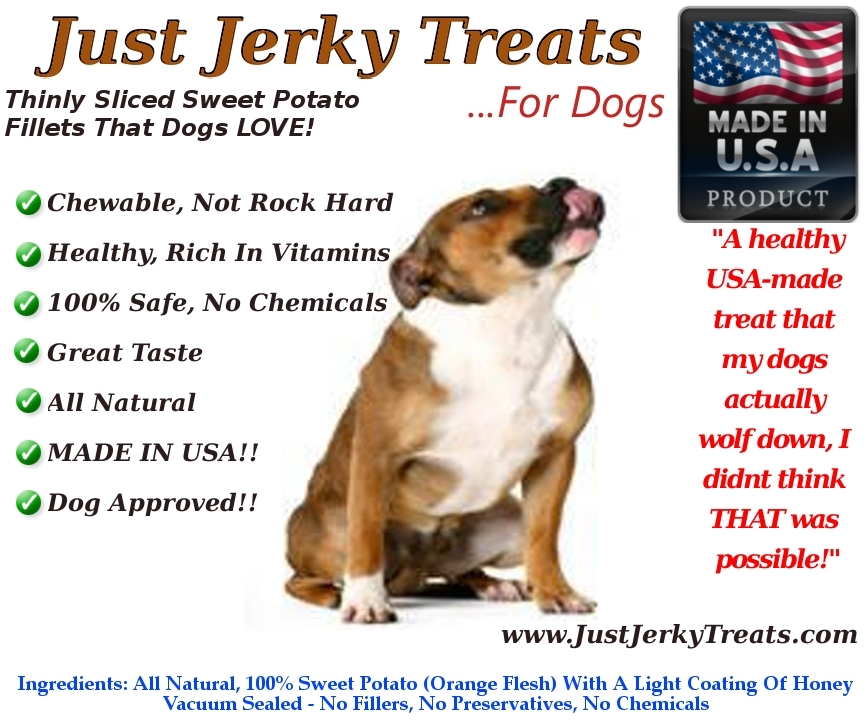 All Natural Sweet Potato Dog Treats – Honey Coated, Made In USA, No Chemicals!!