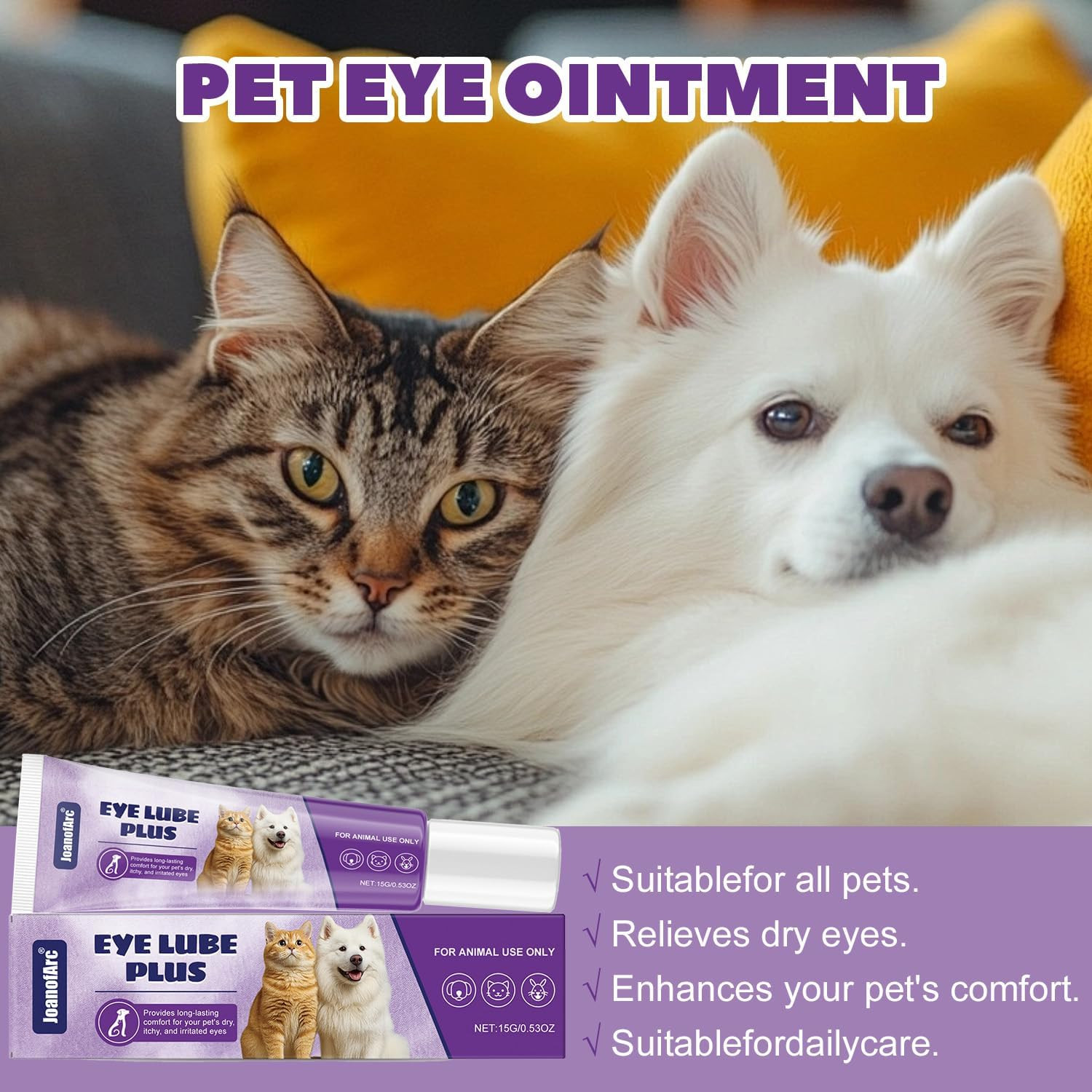 Eye Ointment for Dogs, Dog Eye Gel, Pet Eyes Care for Dogs, Cats, Horses, Rabbit