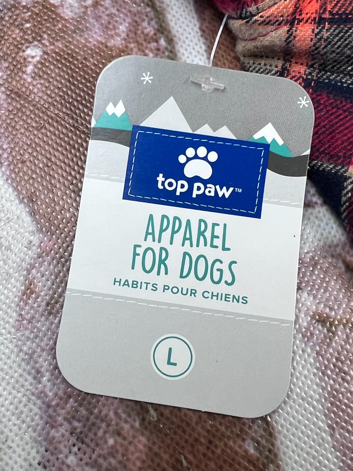 top paw Plaid Woven Shirt size large dog flannel shirt