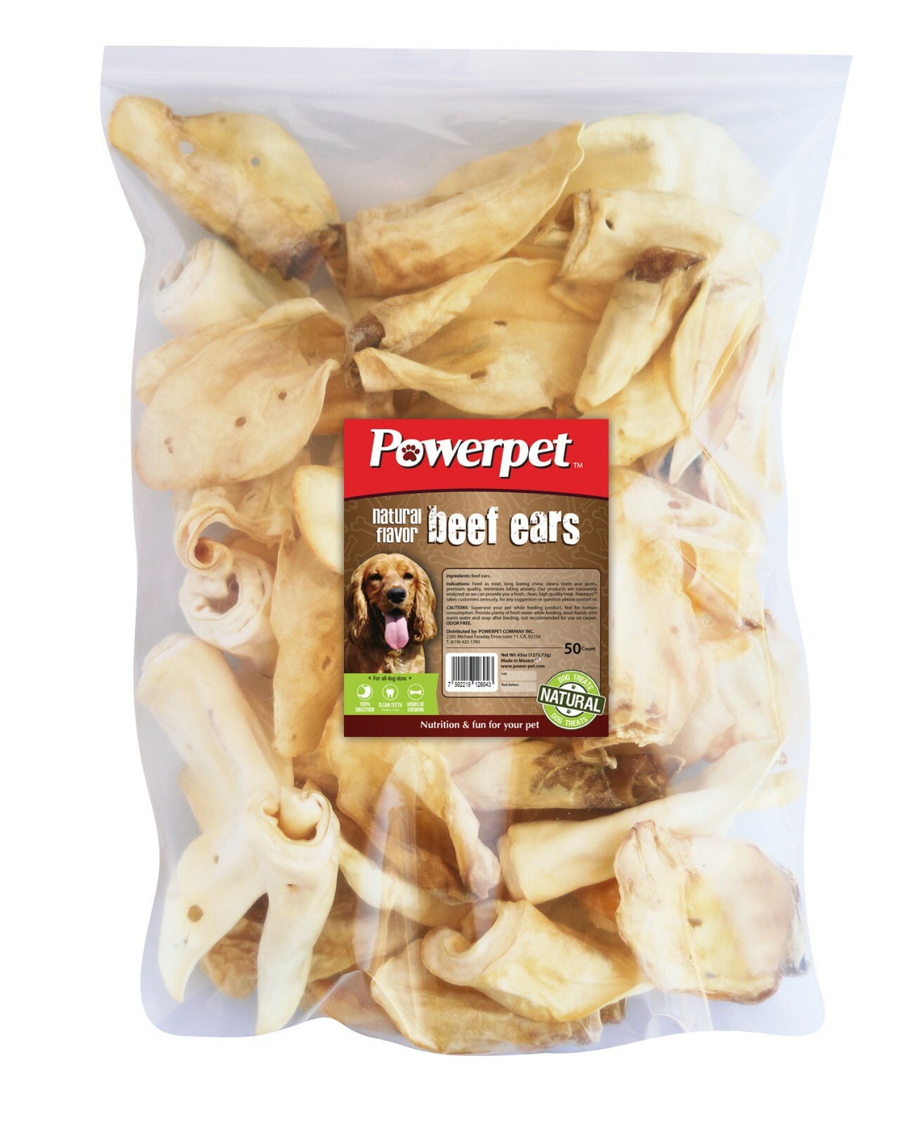 ALL NATURAL Beef Cow Ears DOG Treats 50 count Natural Flavor-BRC Certified
