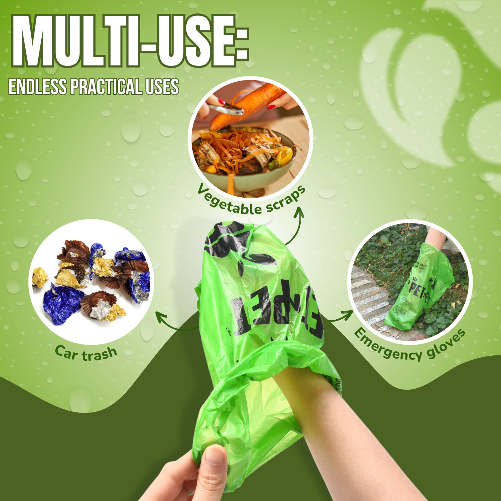 Pet N Pet 1080 Counts Green Poop Bags for Dogs, 38% Plant Based