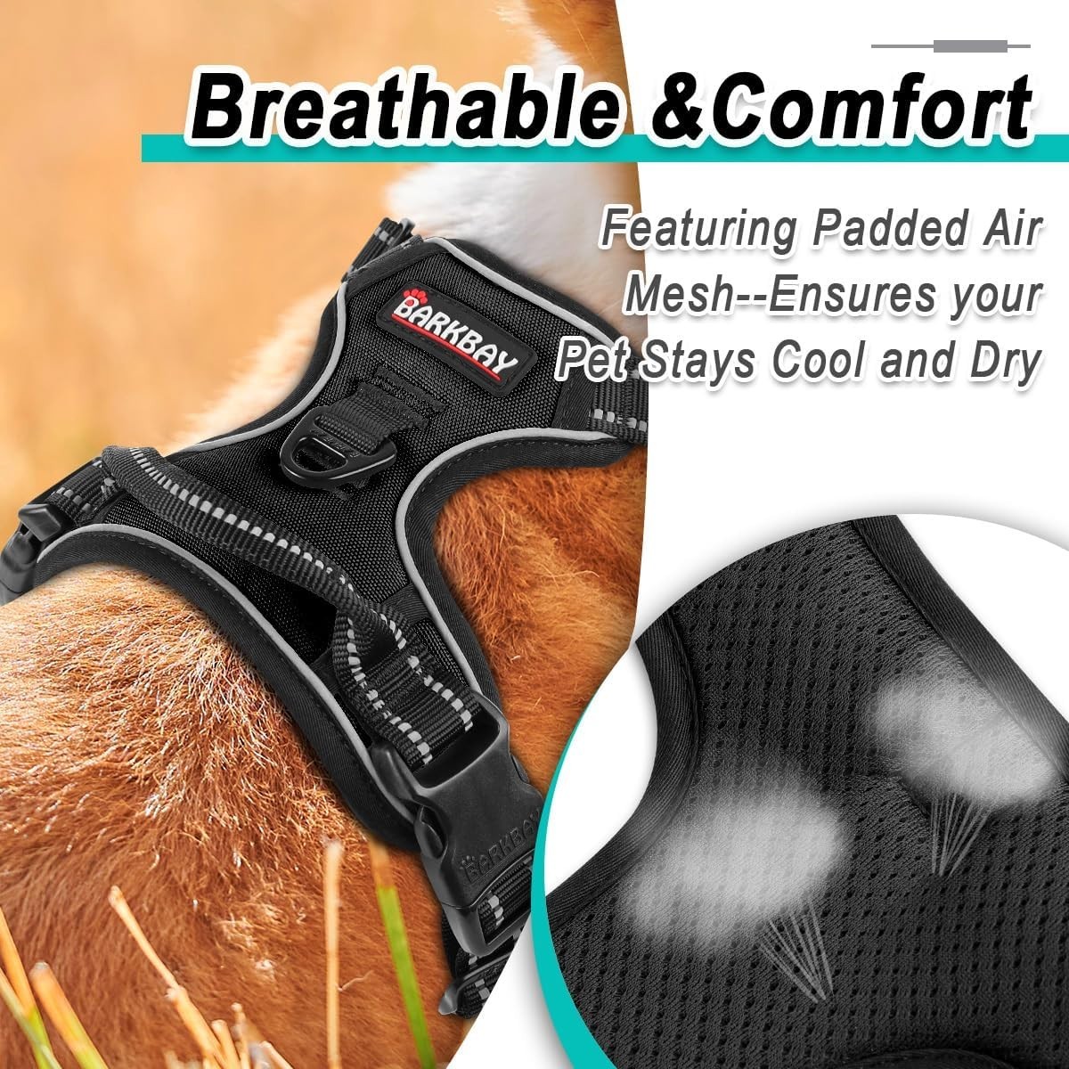 BARKBAY Dog Harness No Pull for Small Dogs – Adjustable, Reflective, Xtra Small