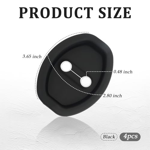 4PCS Upgraded Car Door Latch Guard Cover,Silicone Car Door Lock Black/4PCS