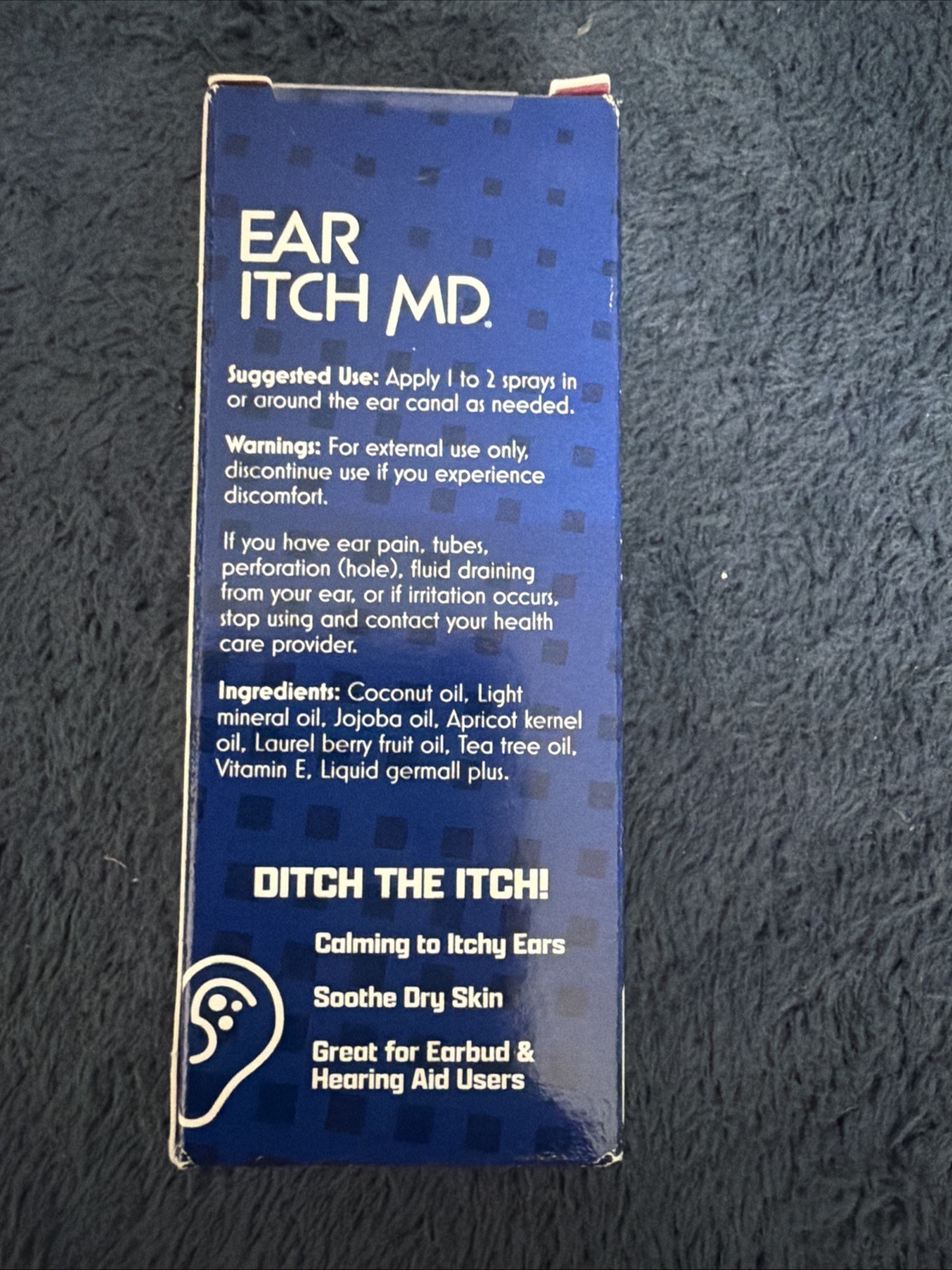 eosera® Ear Itch MD® – Drops for Itchy Ears | Dry Relief 15 mL, Navy