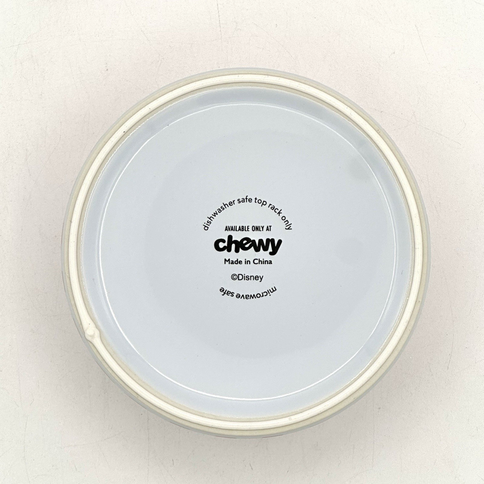New Disney Chewy Mickey Mouse Red White Ceramic Dog Bowl Non Slip 4.75 X 2 Inch