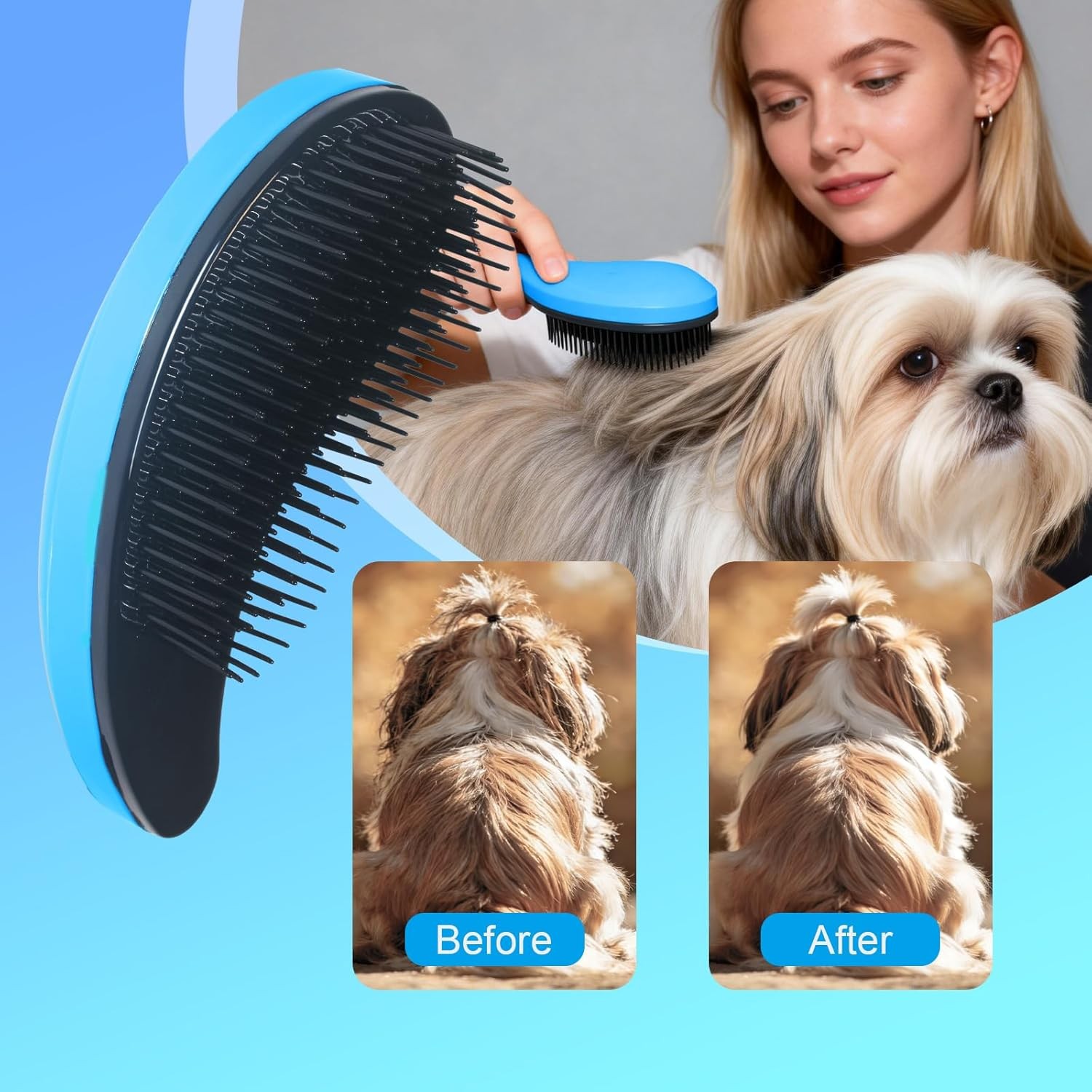 Small Dog Brush- Grooming Tool for Teddy, Yorkies, Maltese, Shih Tzu, Chihuahua