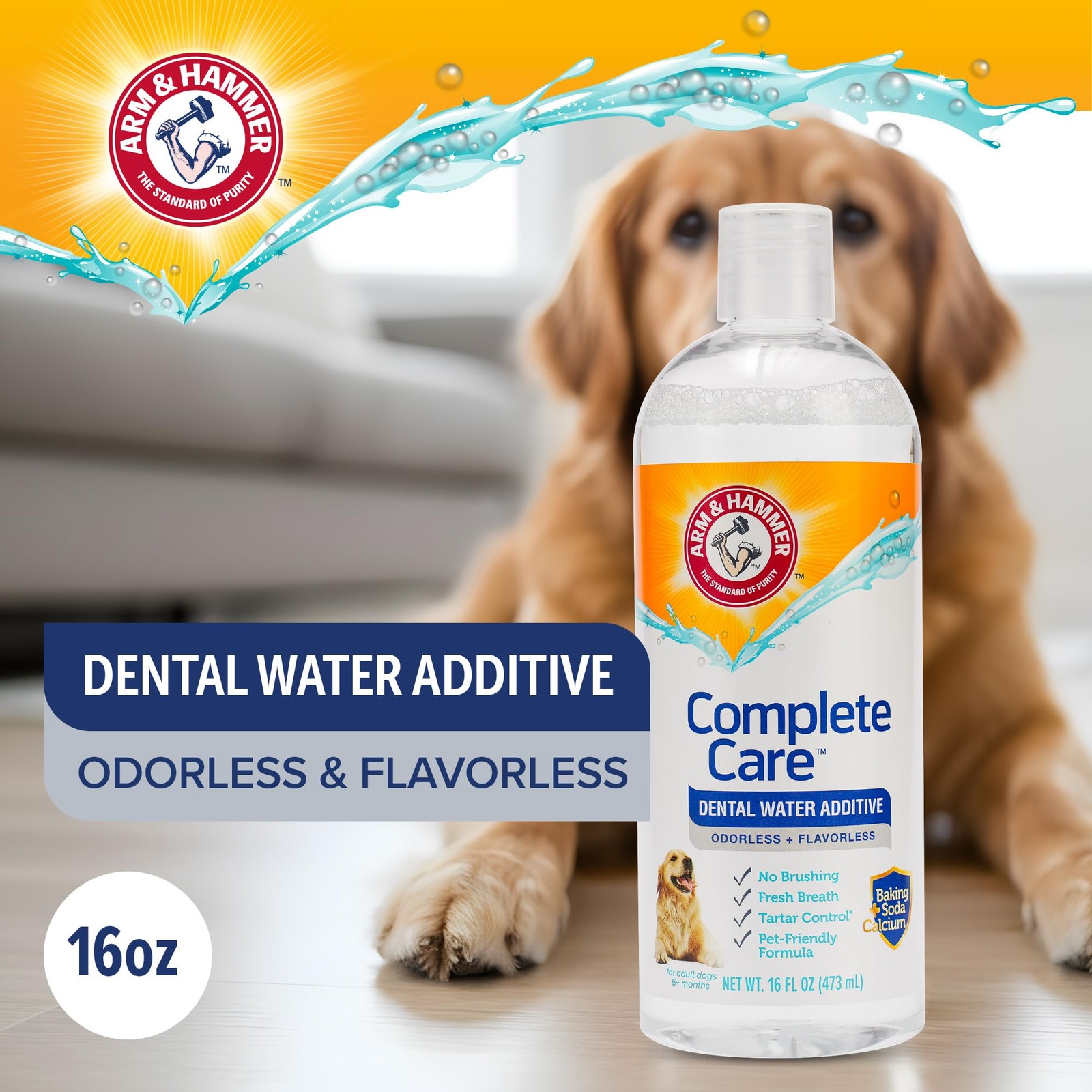 Arm & Hammer Dog Dental Water Additive Breath 16 Fl Oz (Pack of 1), White