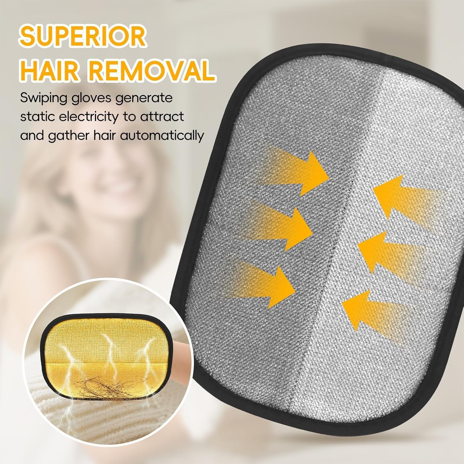 Pet Hair Remover Glove, Electrostatic Cat Dog Hair Remover Glove (2pcs)