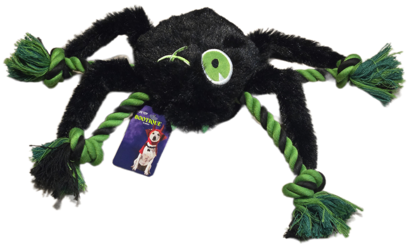 Dog Toys Bootique Witches Hat Pet Bed Spider Rope Plush goDog Furballz Spider