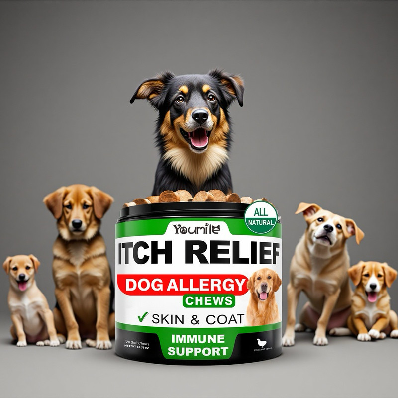 Dog Itch Relief Allergy Chews, Dog Itching, Used for healithy Support+Gut Health