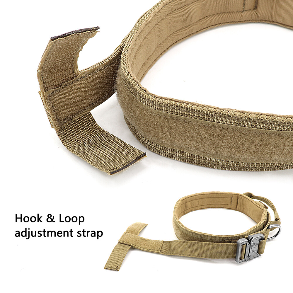 Tactical Dog Collar Military Training With Leash Heavy Duty Metal Buckle M L XL