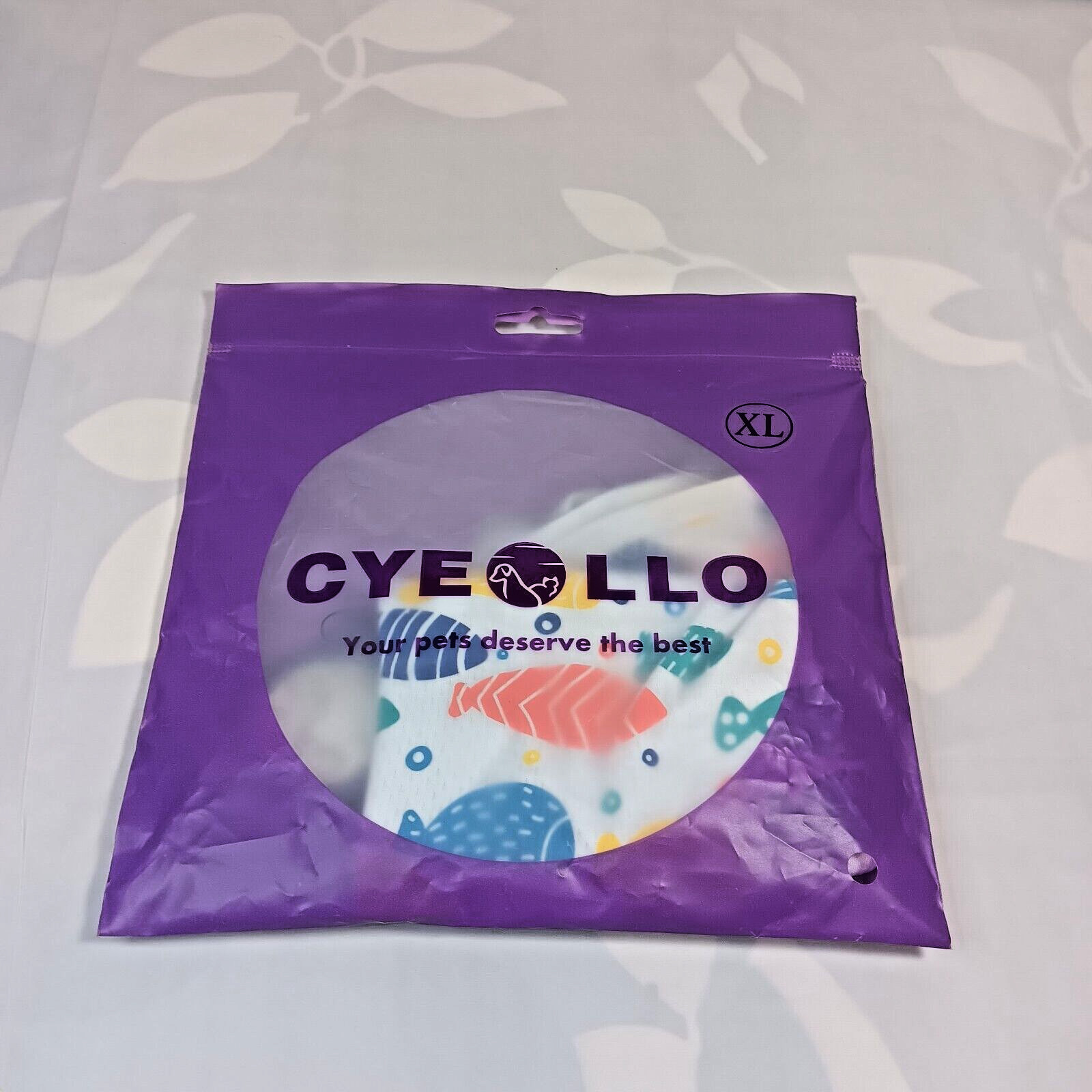 Dog T-Shirt Cyeollo Size XL Multicolor Fish Print Doggy Tee Short Sleeve NIP