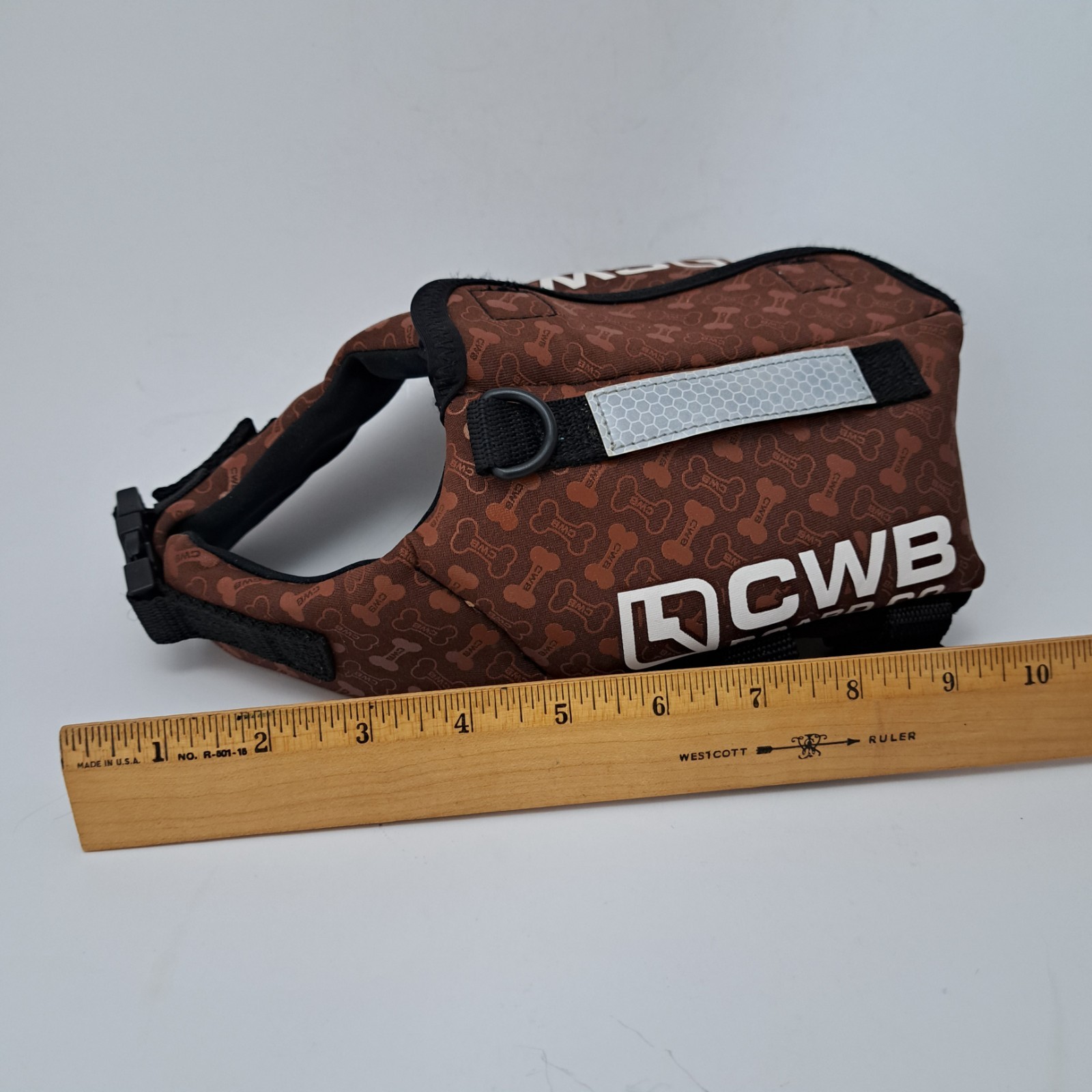 Otis Dog Neo Vest Floatation Vest Life Jacket Neoprene Brown Bones XS xtra Small