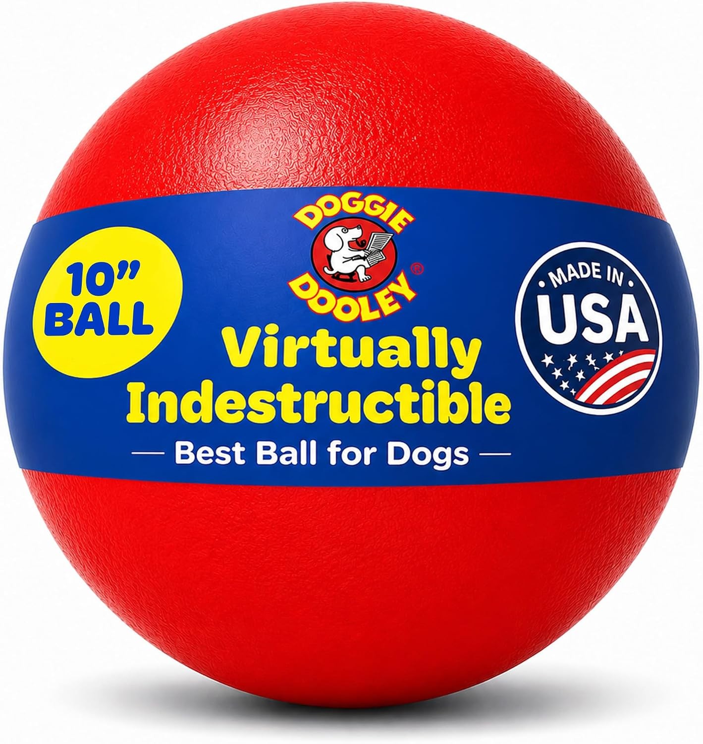 Virtually Indestructible Dog Ball – 10 Inch Hard Plastic Interactive Toy for
