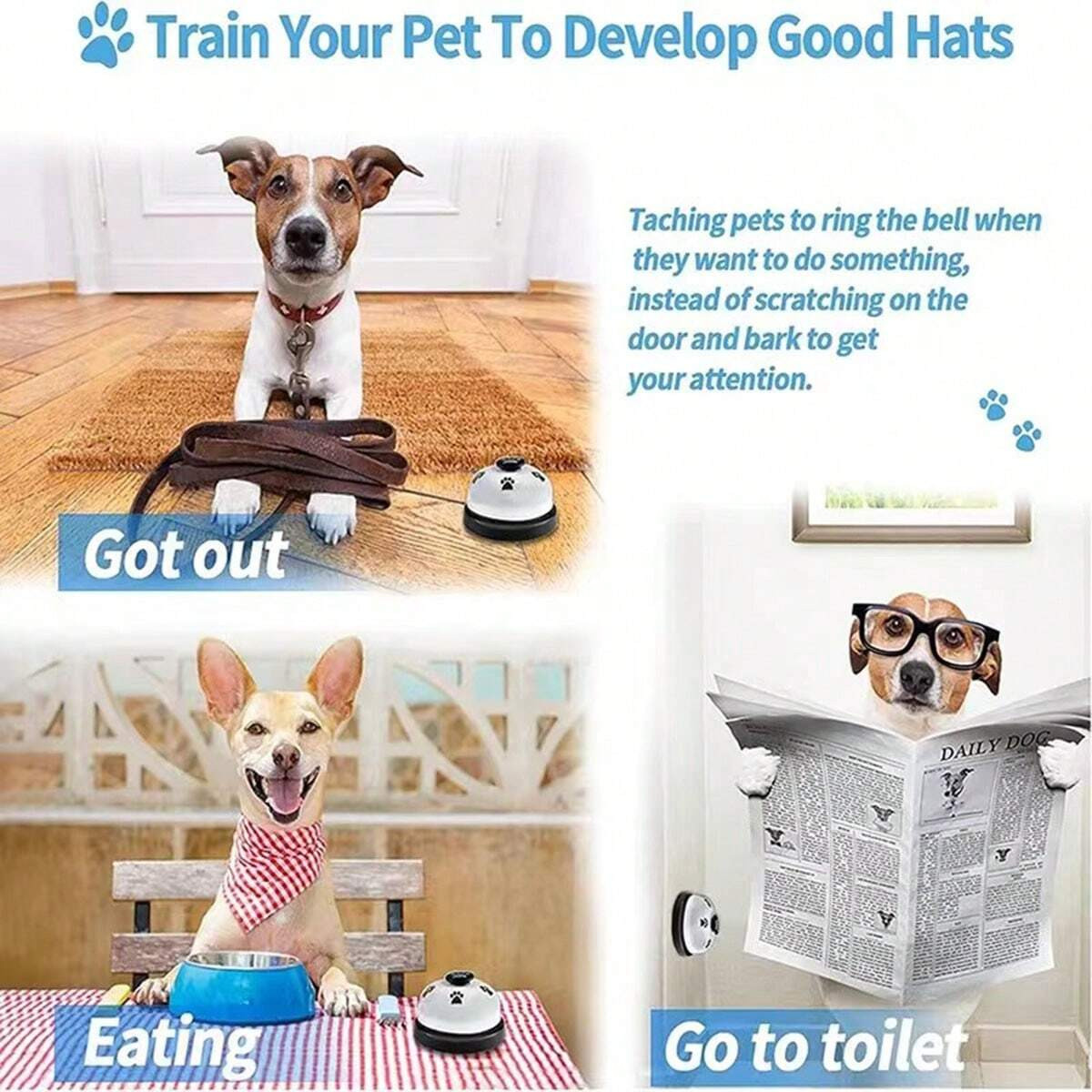 2pcs Pet Training Bell Dog Potty Training Bell DOG Bell Door Opening Cat Bell