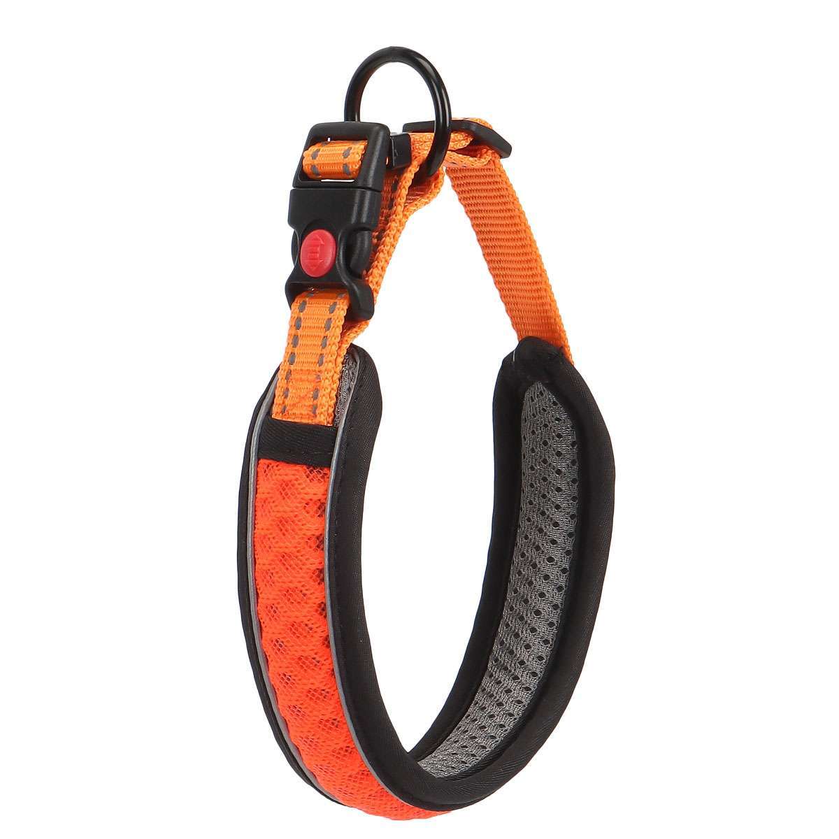 Dog Pet Adjustable Nylon Collar padded Reflective Small Medium Large With Buckle