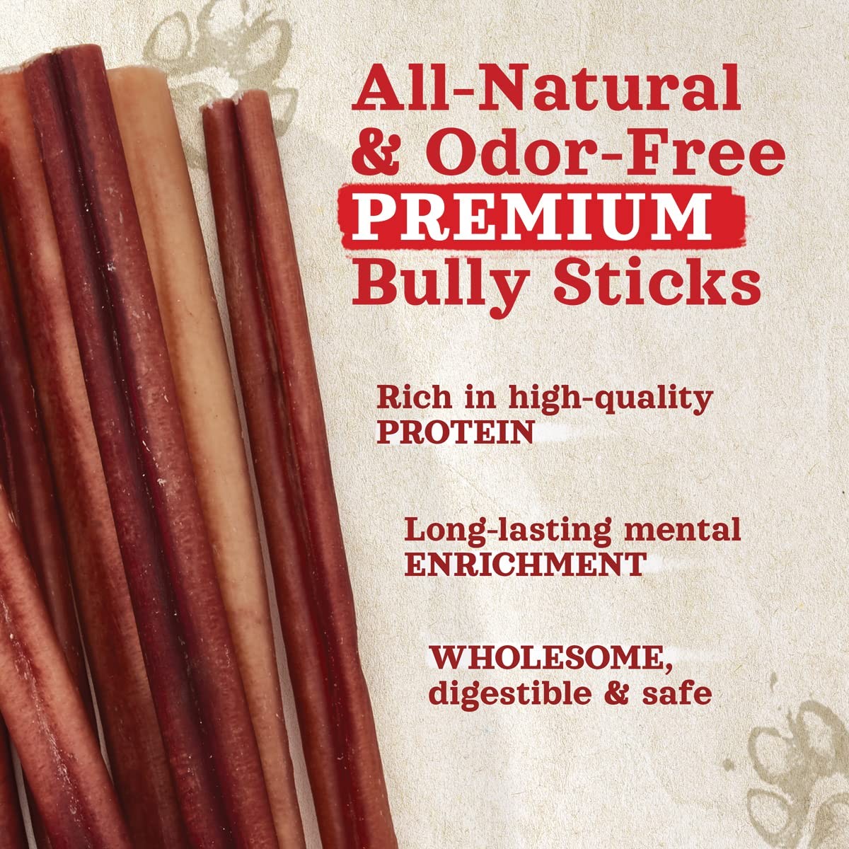 Natural Farm Odor-Free Bully Sticks 4-8”, 16oz ALL-NATURAL Long-Lasting Chews…