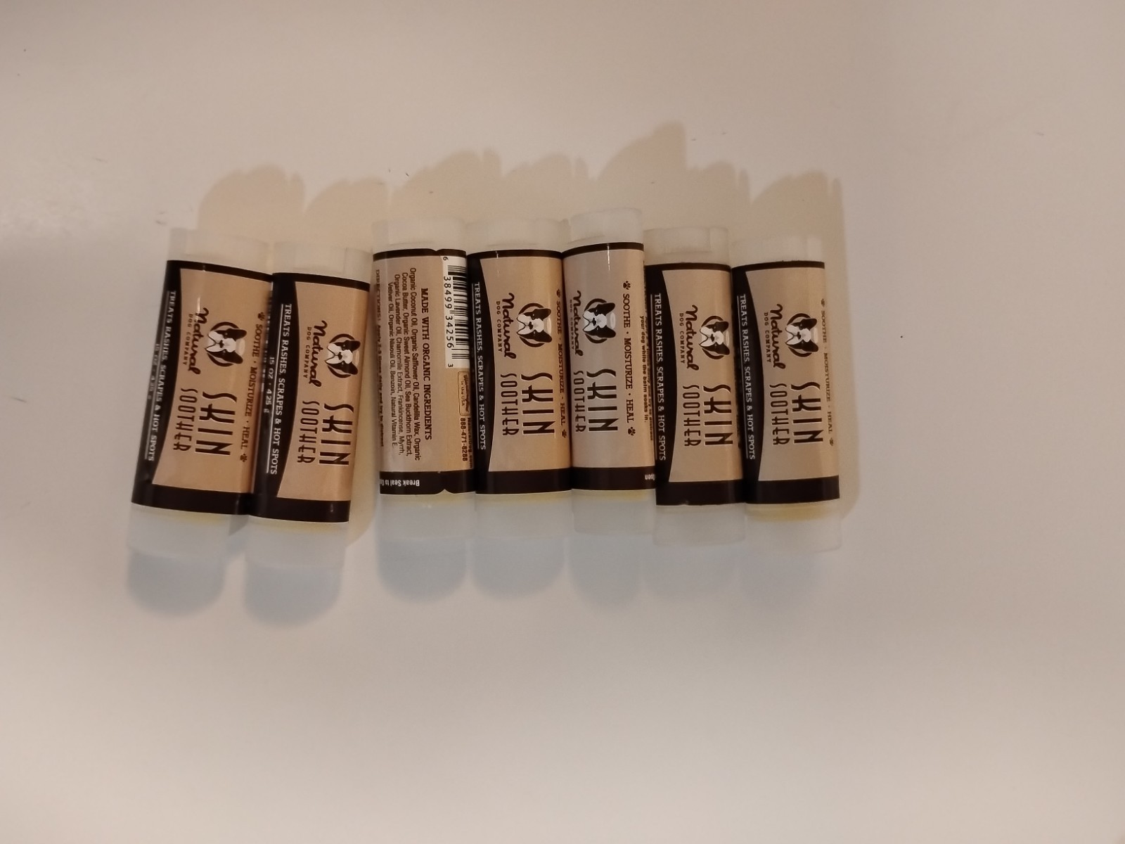 LOT of 7. Natural Dog Company Organic ingredients Skin Soother Healing Balm