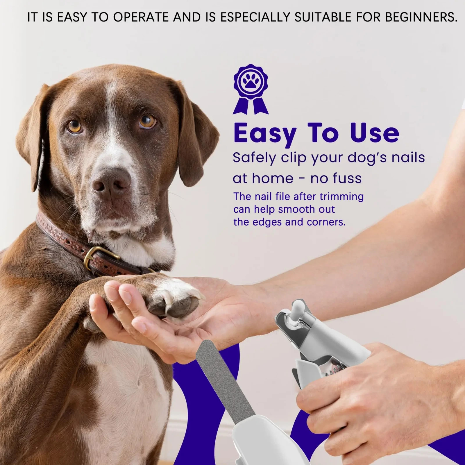 3in1 Dog Nail Clippers Grinder w/ LED Light Electric Pet Claw File for Pets Dogs