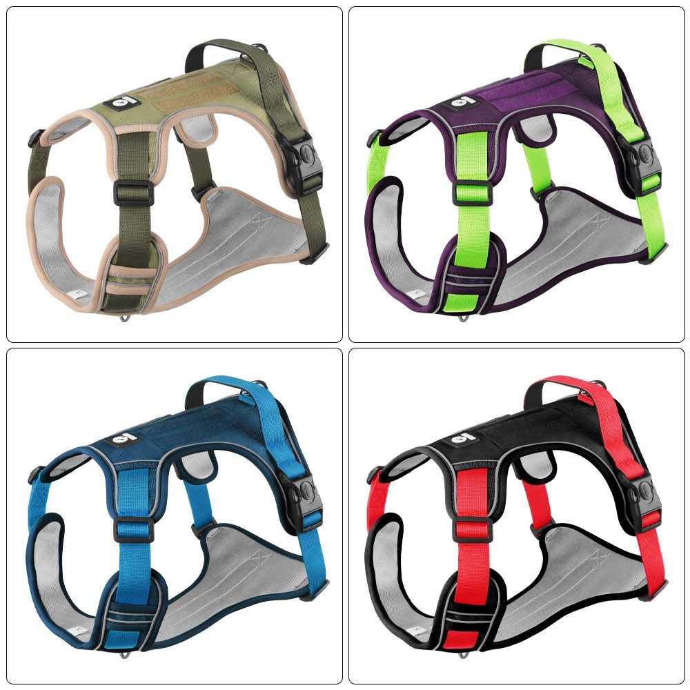 Tactical Dog Harness No Pull Reflective Adjustable Pet Vest Heavy Duty