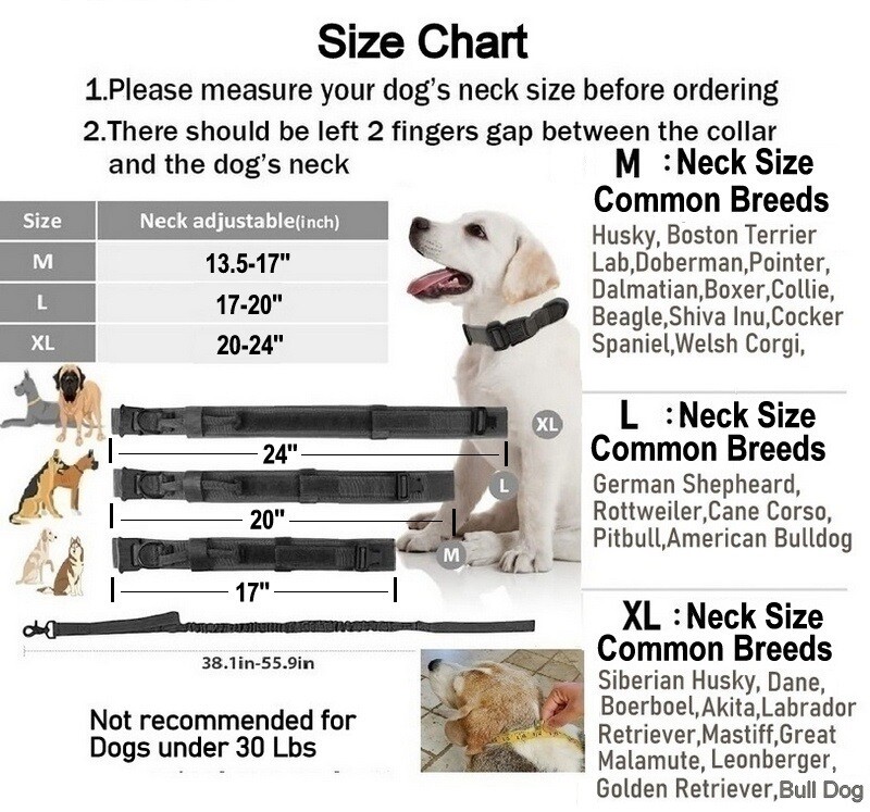 Tactical Dog Collar Large Military Training Heavy Duty Metal Buckle Khaki 2″Wide