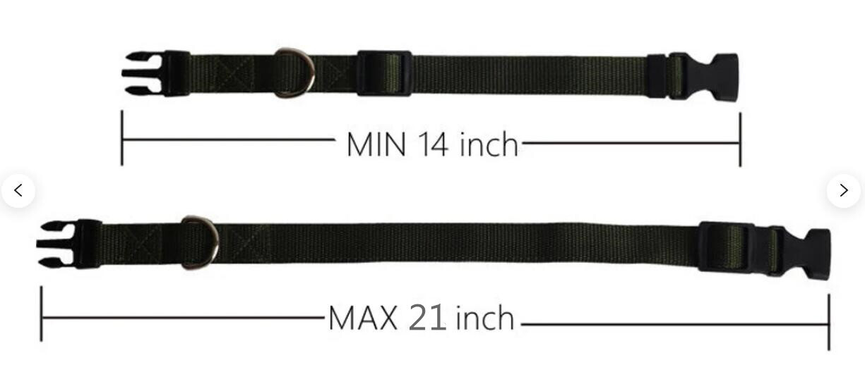 Durable Personalized Custom Embroidered Nylon Dog Collar Adjustable Name number