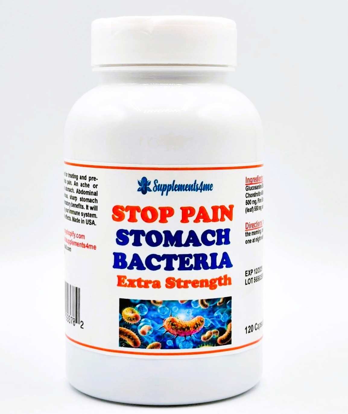 911 ORGANIC HERBS FOR STOMACH BACTERIA PAIN WOMEN & MEN – 120 CAPS – MADE USA