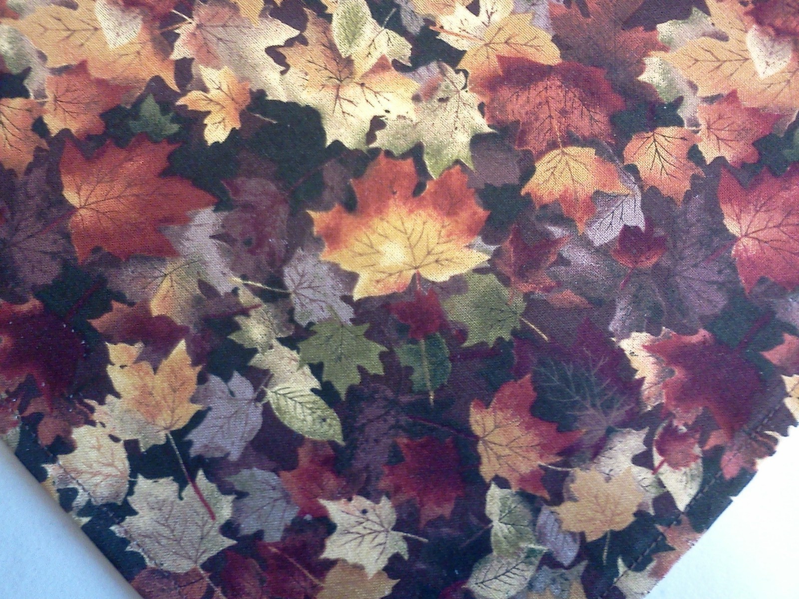 Dog Bandana/Scarf, Tie On, Autumn Leaves, Gold, Brown, XS, S, M, L