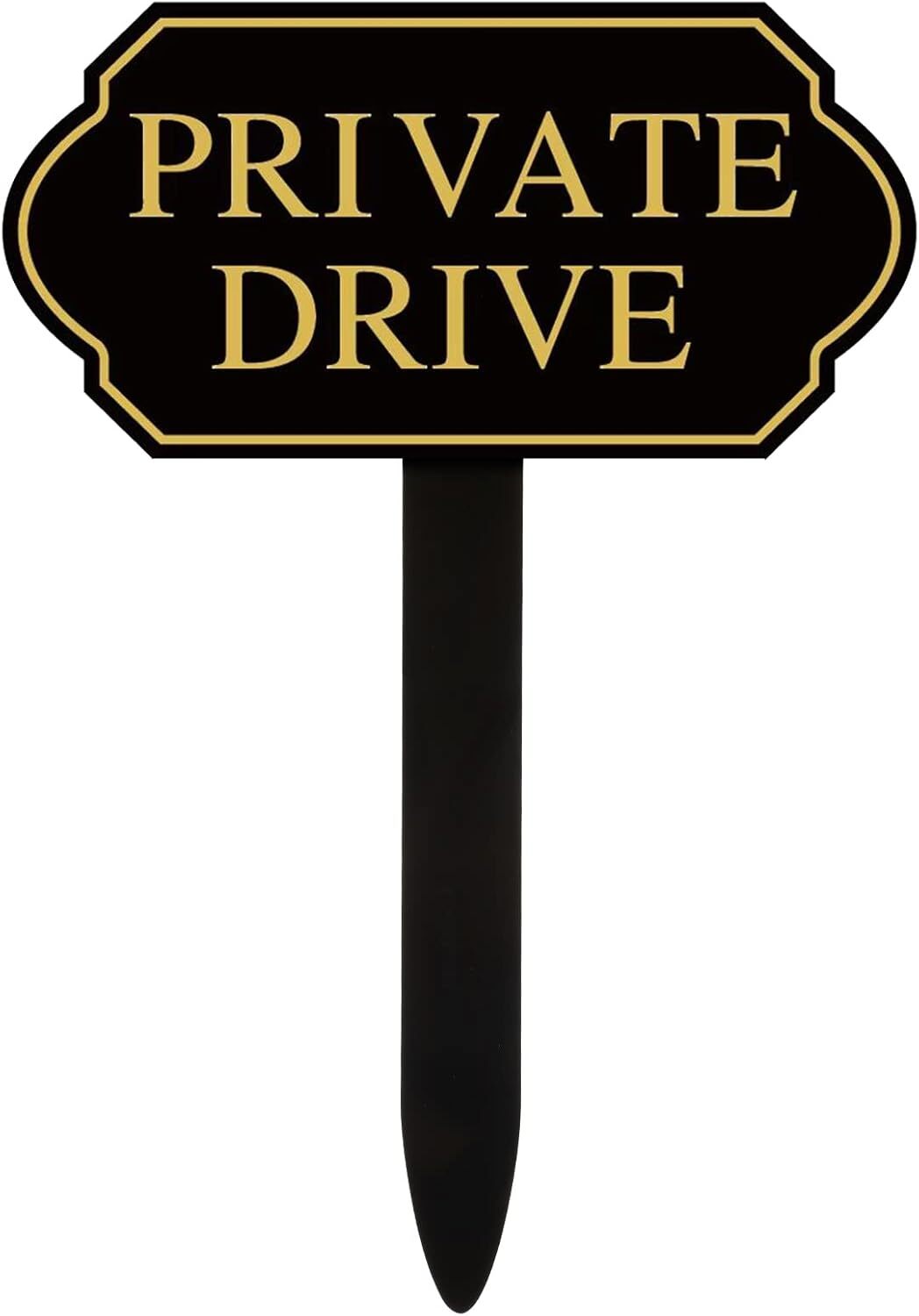 Oudain Private Drive Sign 7.09 x 3.54 Inch Small Black as picture shown