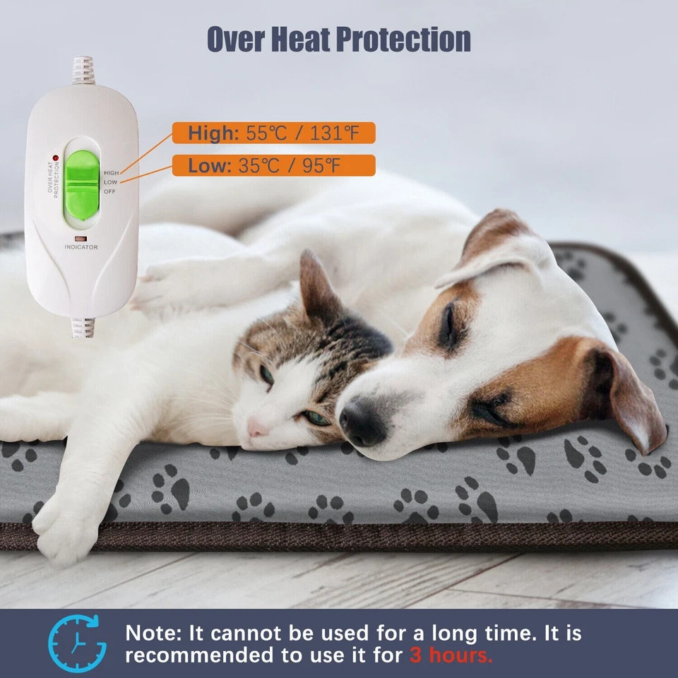 Waterproof Adjustable Pet Heating Pad for Cats Dogs Electric Heater Mat Warm Bed