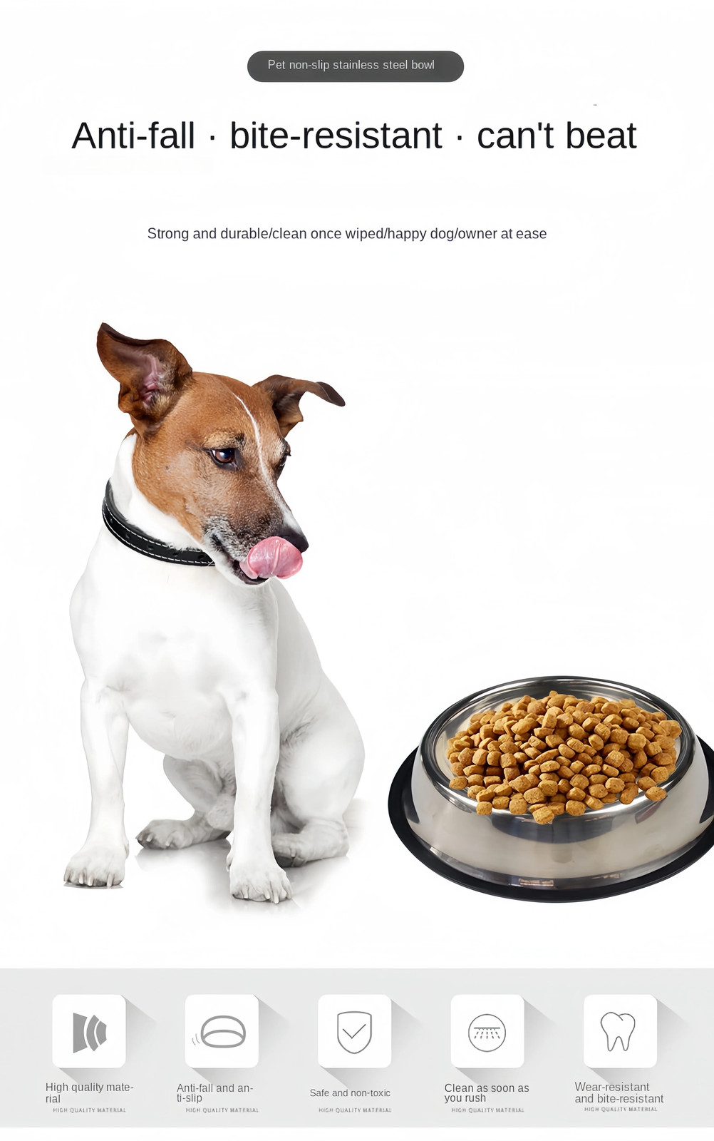 STAINLESS STEEL Standard Pet Dog Puppy Cat Food or Drink Water Bowl Dish