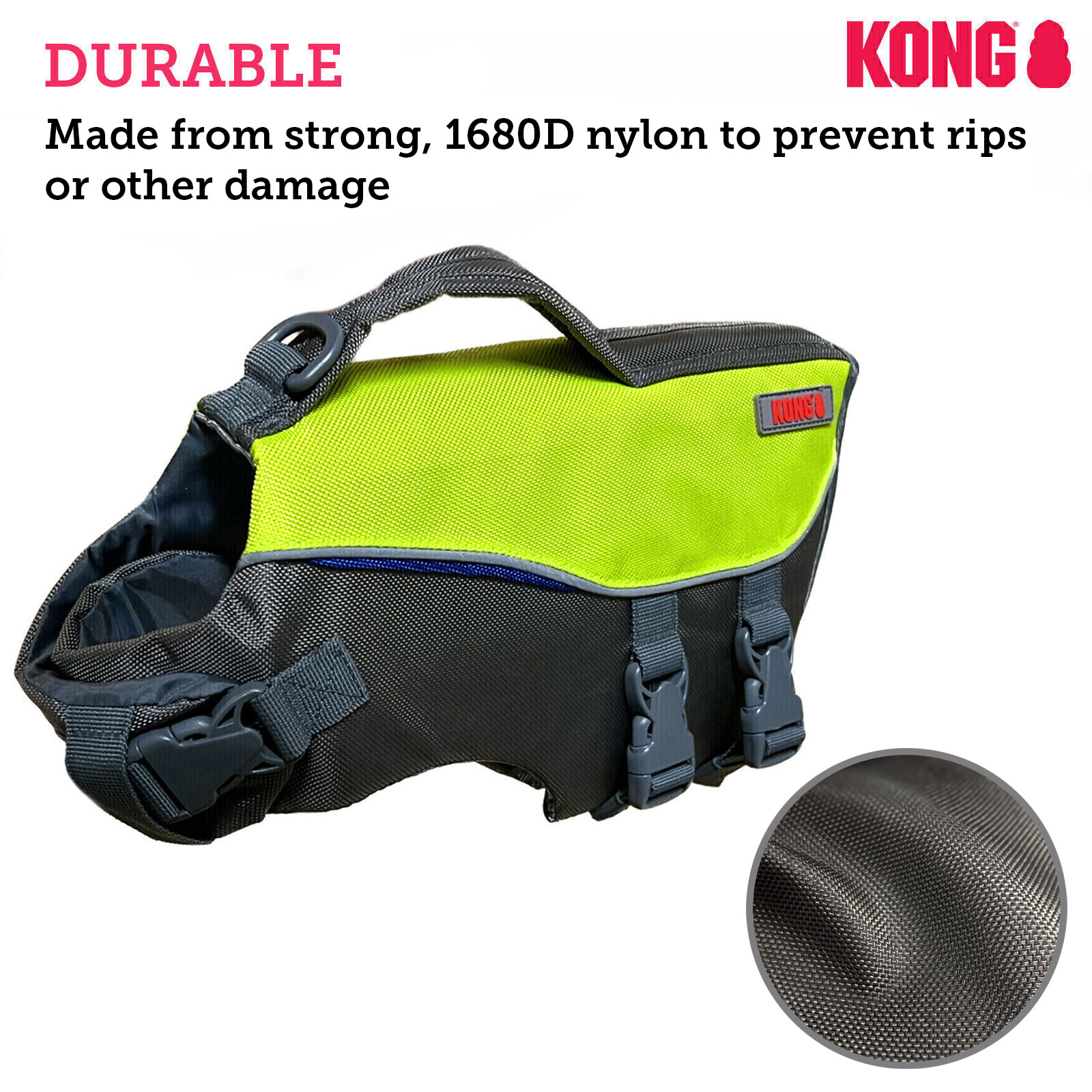 Kong Dog Life Jacket Preserver Flotation Vest Adjustable Heavy Duty Safety Float