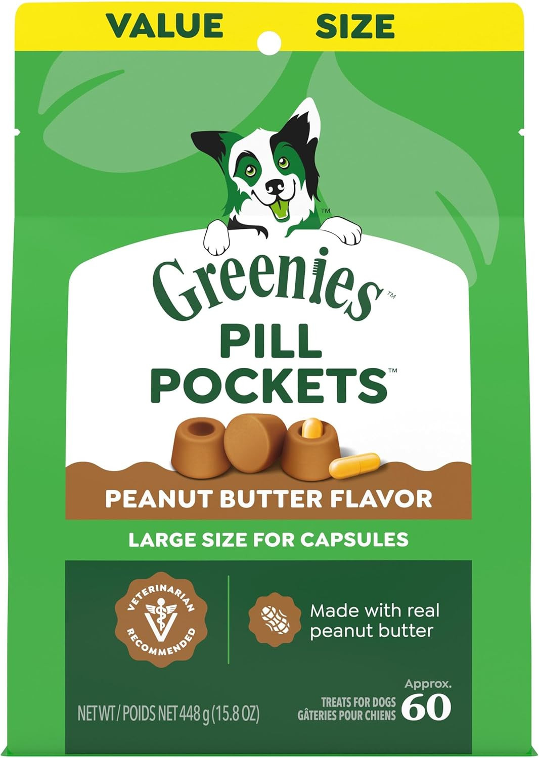 Greenies Pill Pockets for Dogs Large Size, Dog Treat Pouch for Capsule Medicatio