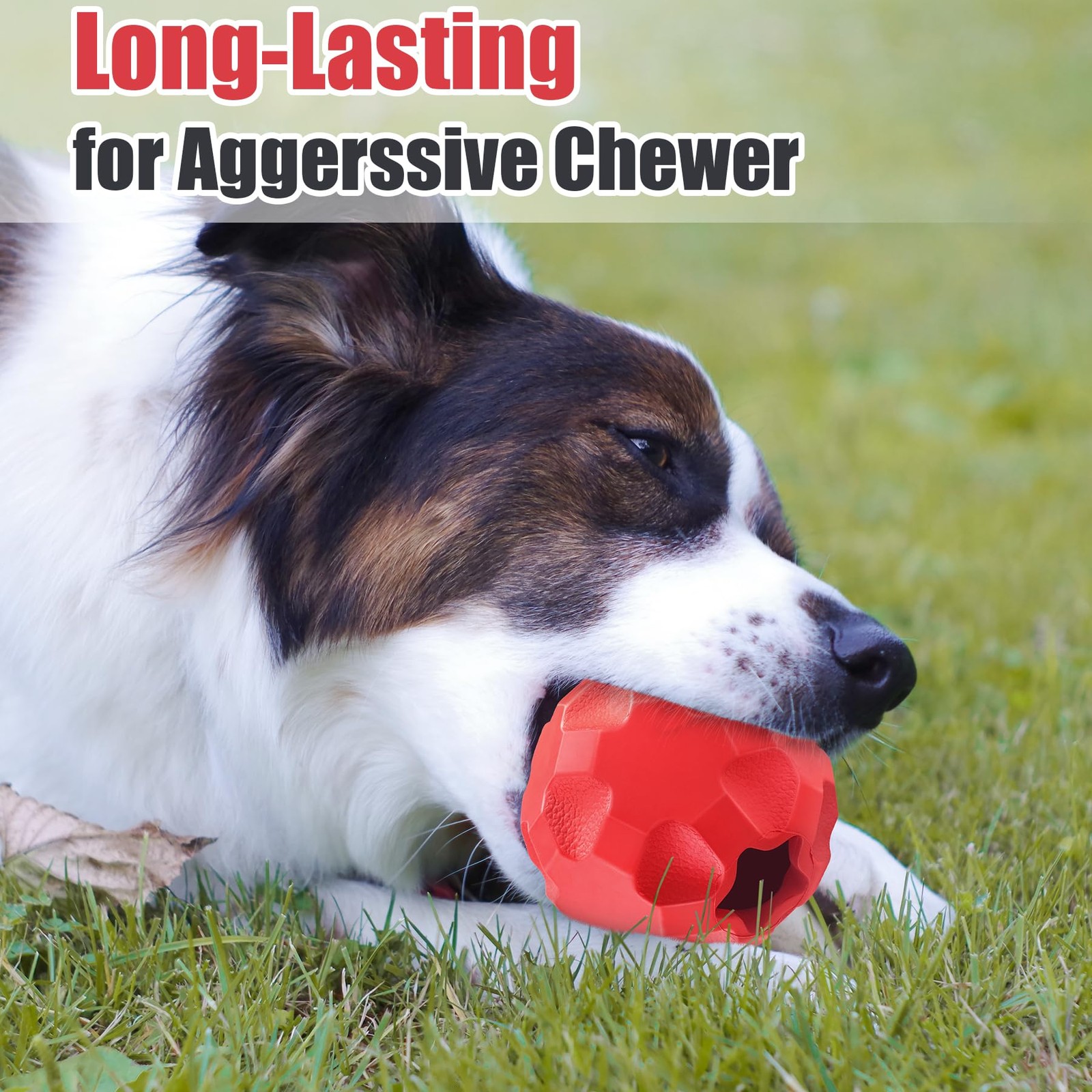 TROUSKAIG Treat Dispensing Dog Toys for Big Ball, Red