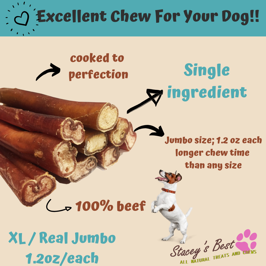 6″ inch EXTRA THICK BULLY STICKS natural dog chews treats USDA & FDA approved