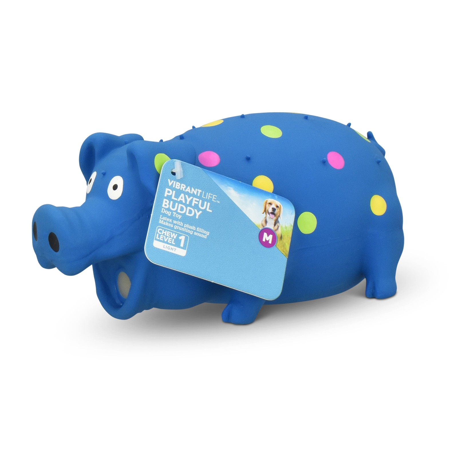 Vibrant Life Pig Dog Toy: Pigglesworth, Latex, Playful Buddy,Chew 1,Color Varies