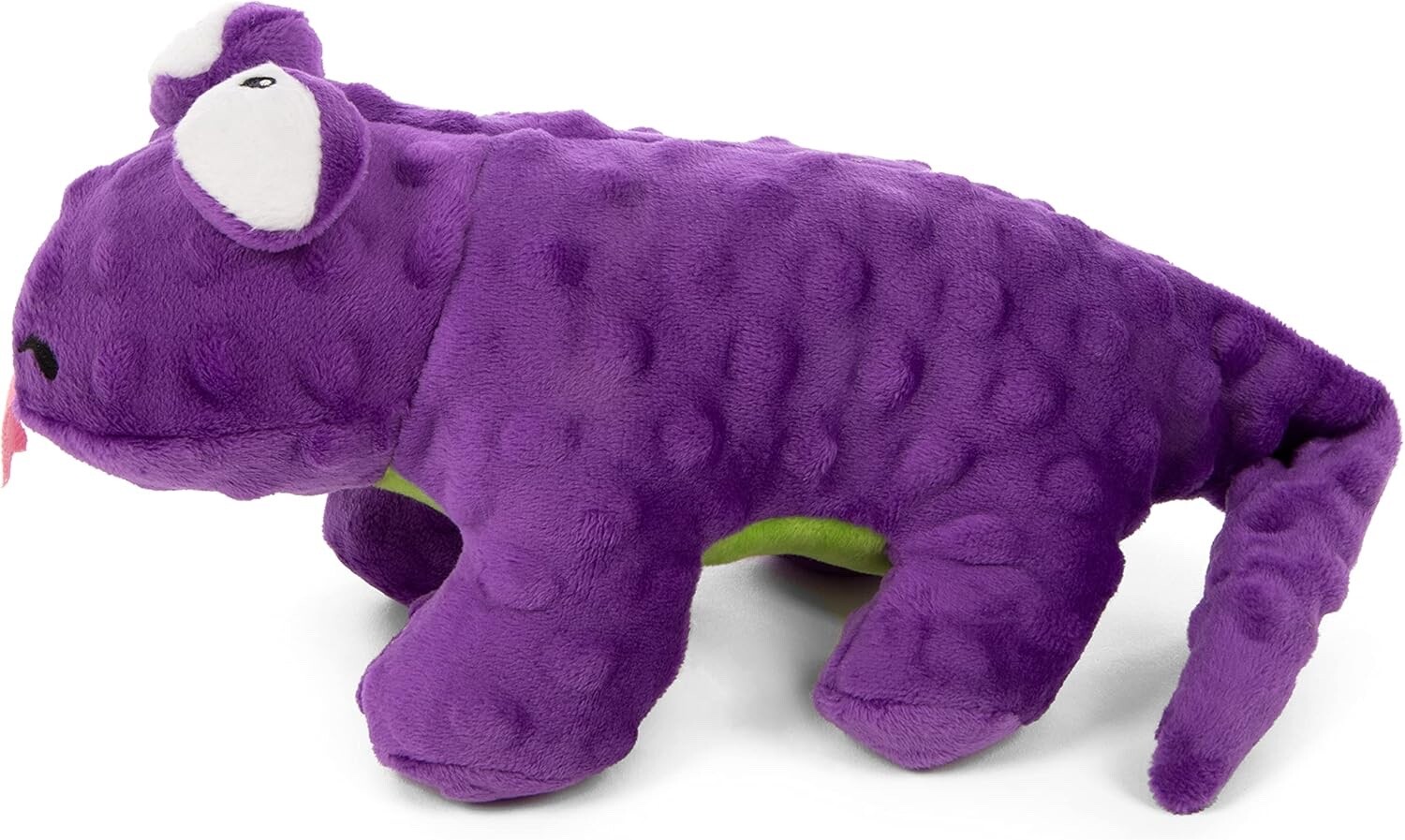 goDog Action Plush Lizard Animated Squeaky Dog Toy, Chew Guard Technology-Purple