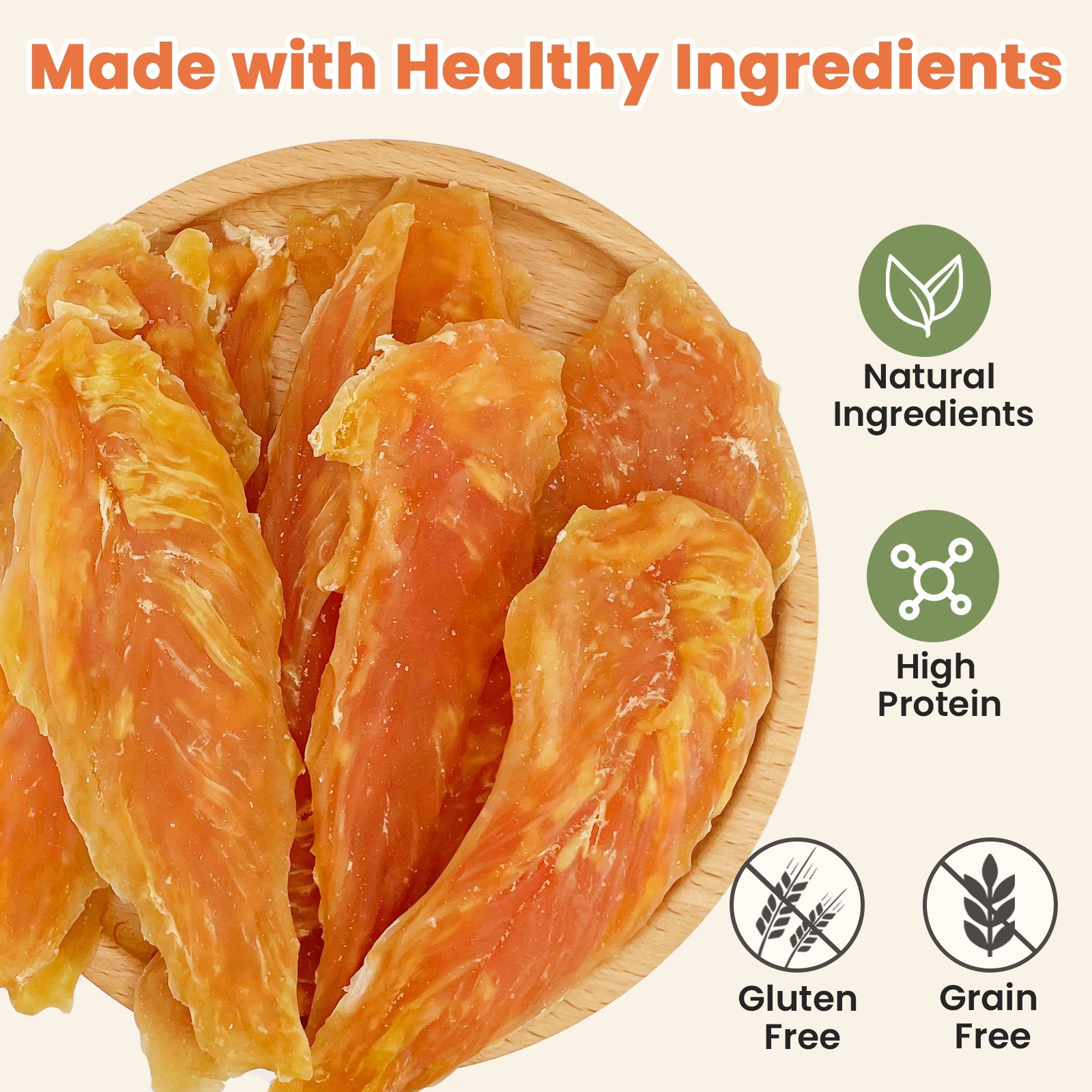 PETPURO Chicken Jerky Dog Treats High Protein Soft Chewy 10.6oz 2 Pack Clearance