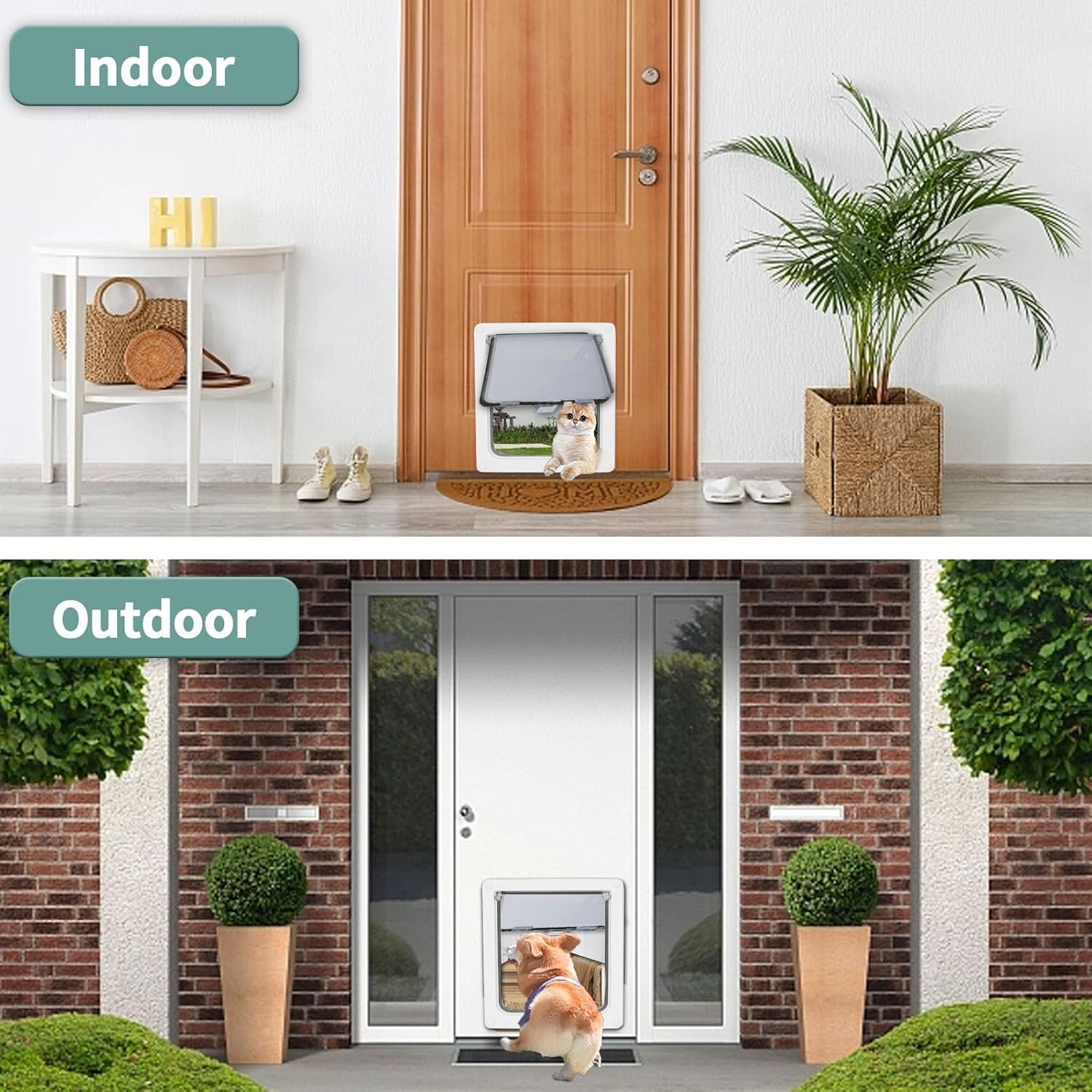 Extra Large Dog Door Easy Install L Flap Mount Slide Locking Panel Pet Frame
