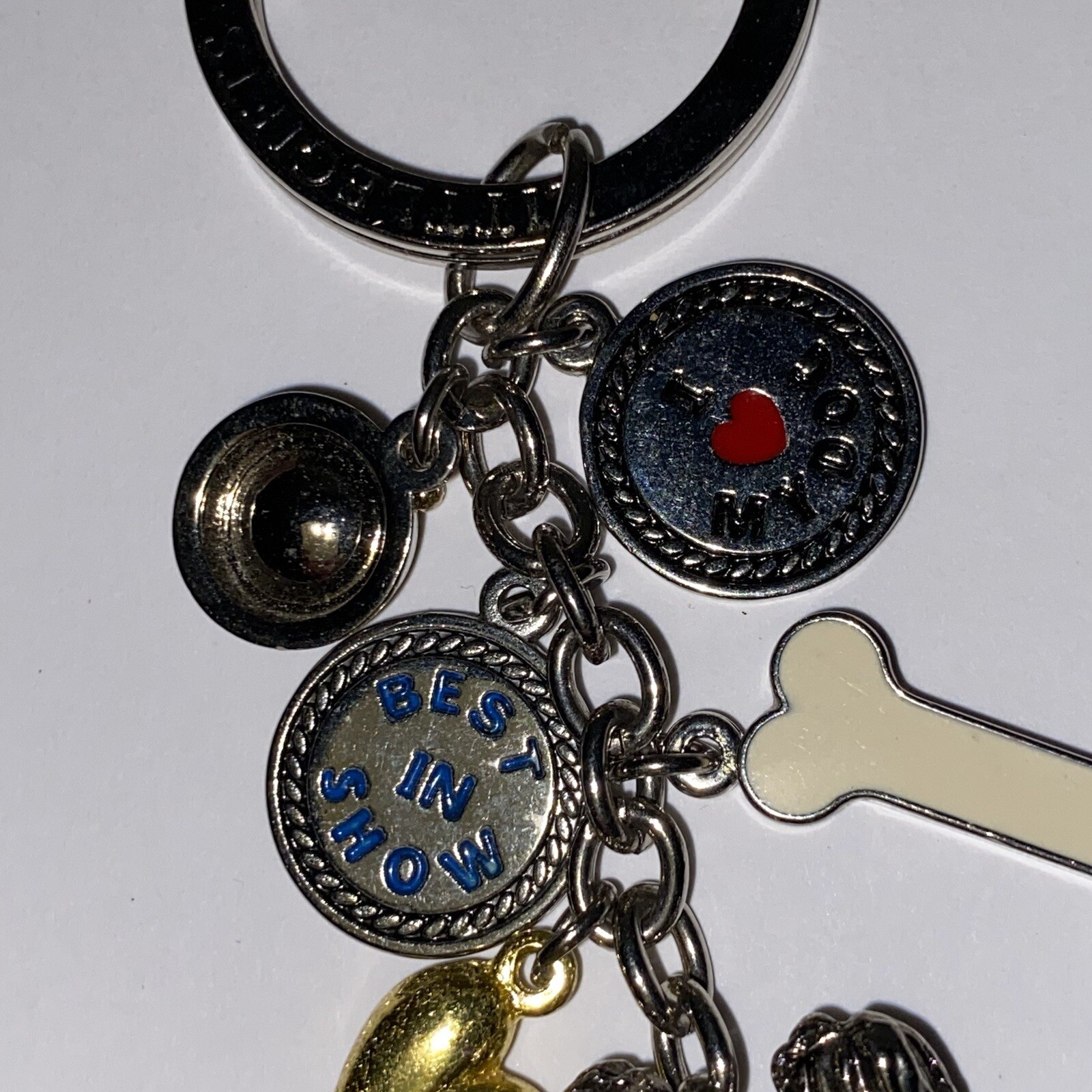 Dog Charm Key Chain, Bone, Best in Show, Dog Bowl, Love My Dog, Shih Tzu