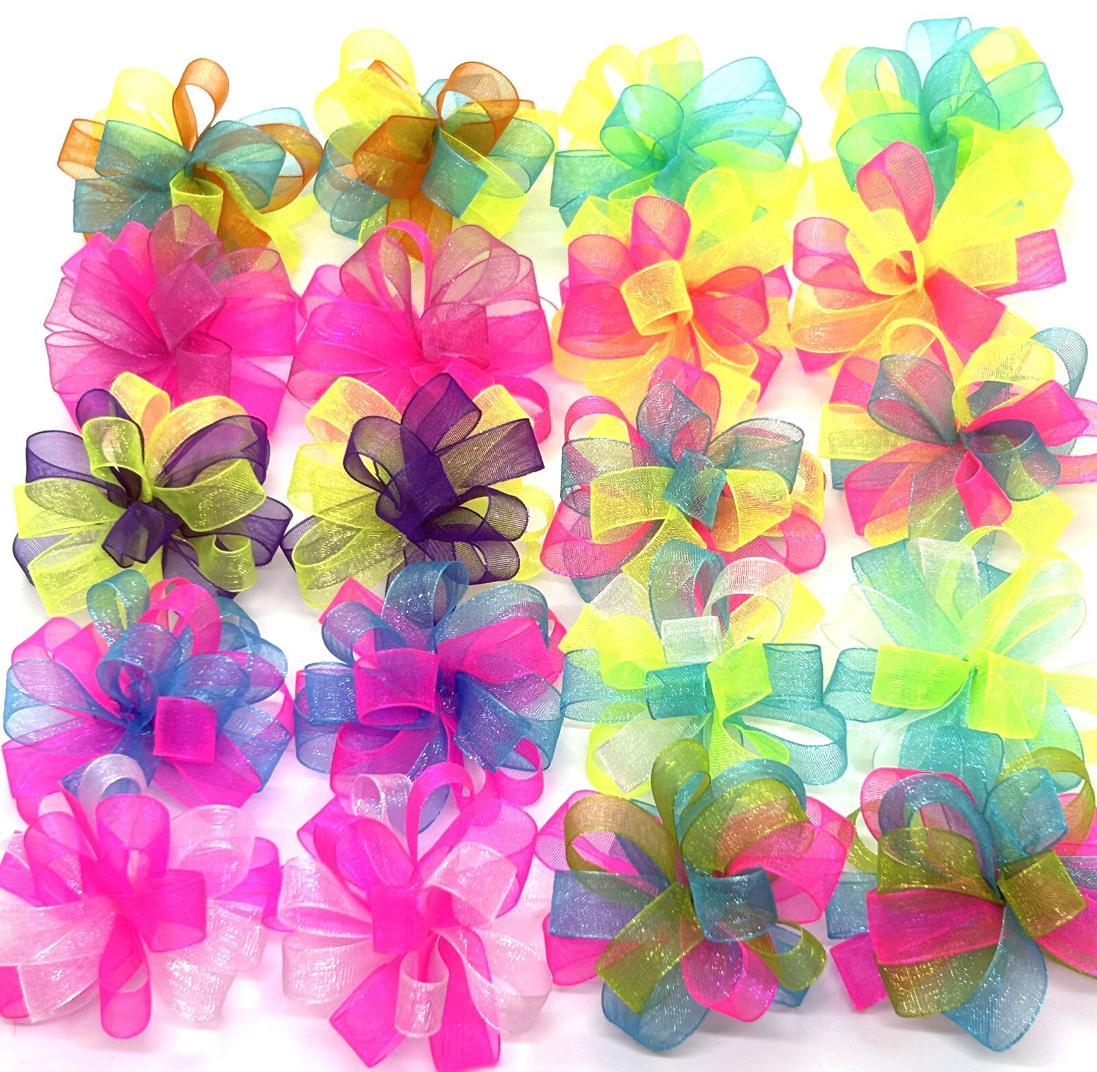 Bubble Dog Bows Pet grooming Bows Neon Variety Top Knot ear Qty 100