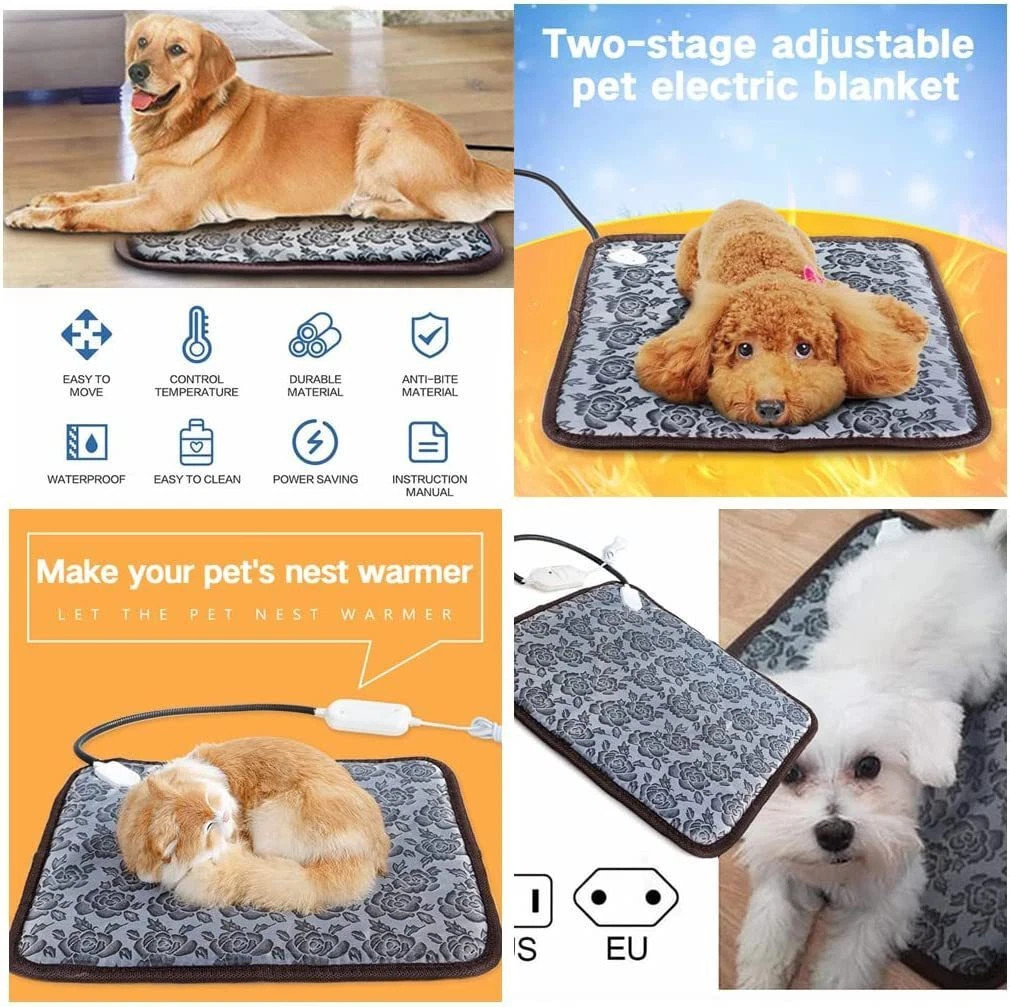 Waterproof Adjustable Pet Heating Pad for Cats Dogs Electric Heater Mat Warm Bed