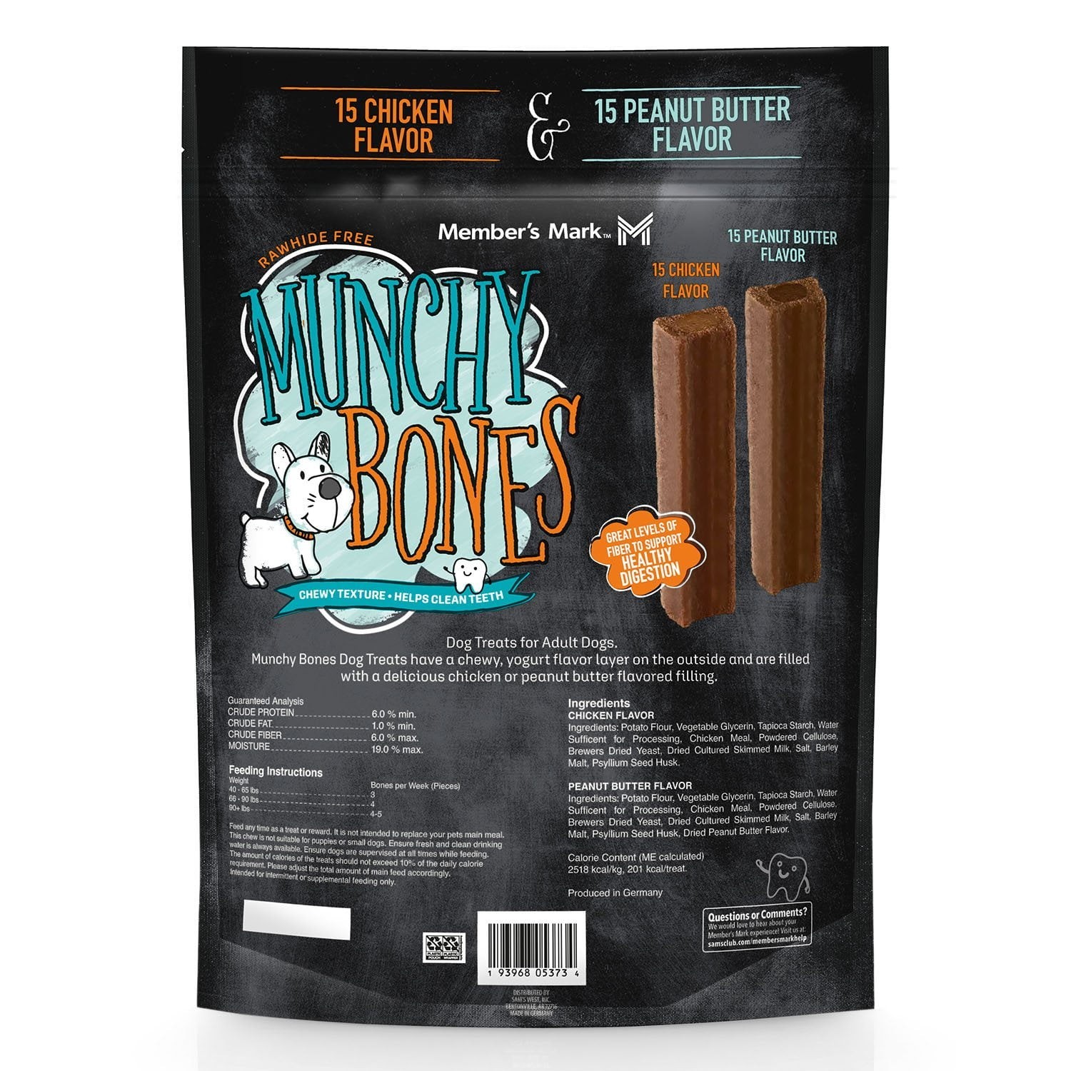 Member’s Mark Munchy Bones Dog Treats for Adult Dogs, 30 ct.