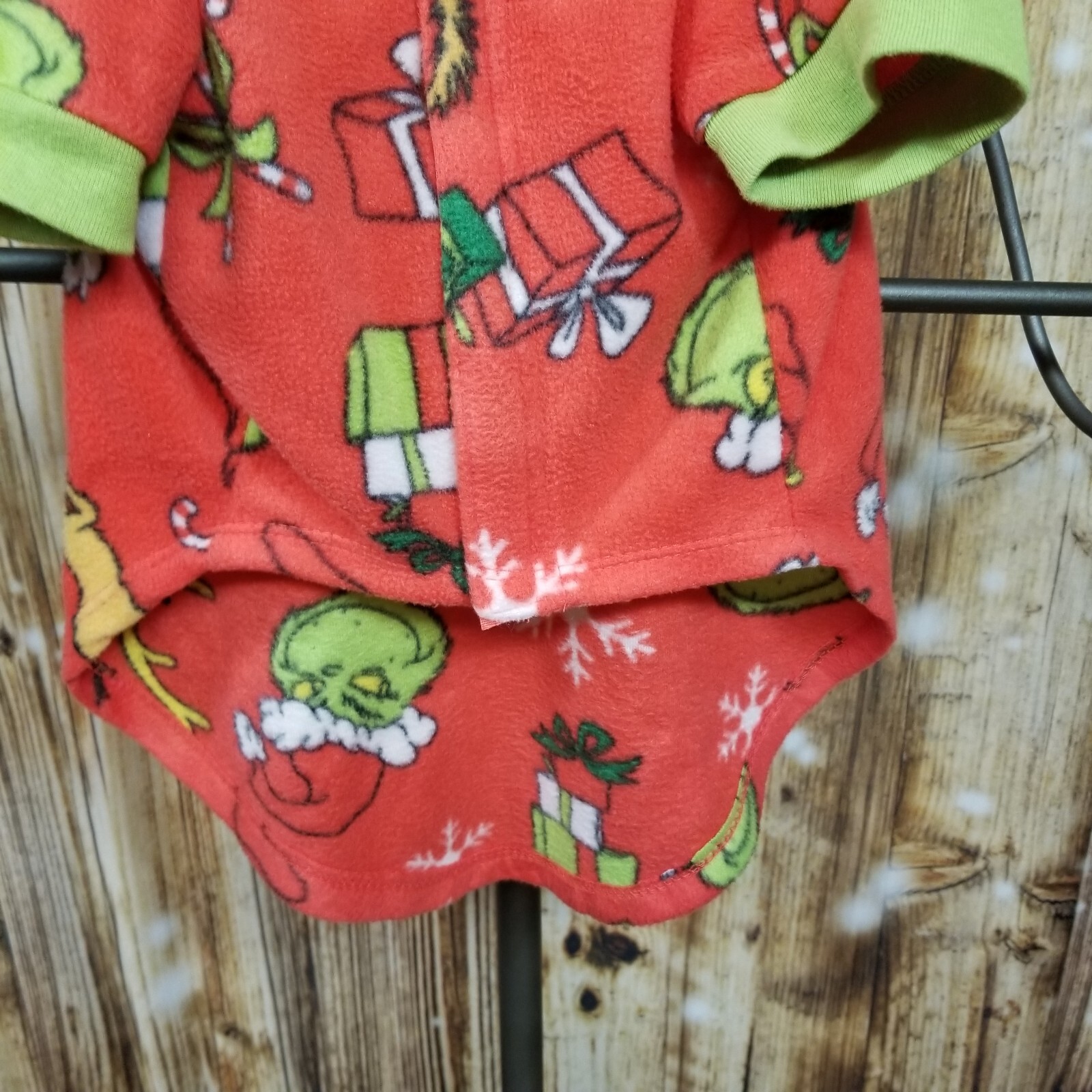 Dog Shirt Grinch Liteweight Fleece Red Dog Medium Holiday Short Sleeve Christmas