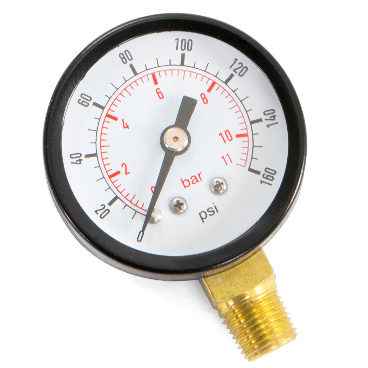XtremepowerUS Water Pressure Gauge Bottom Thread 1-1/2″ Dial 1/8″ NPT Fitting