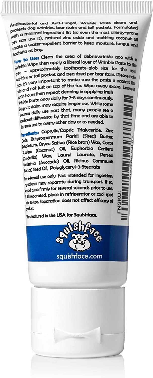Squishface Wrinkle Wipes + Wrinkle Paste Bundle – Cleans & Protects Dog Wrinkles