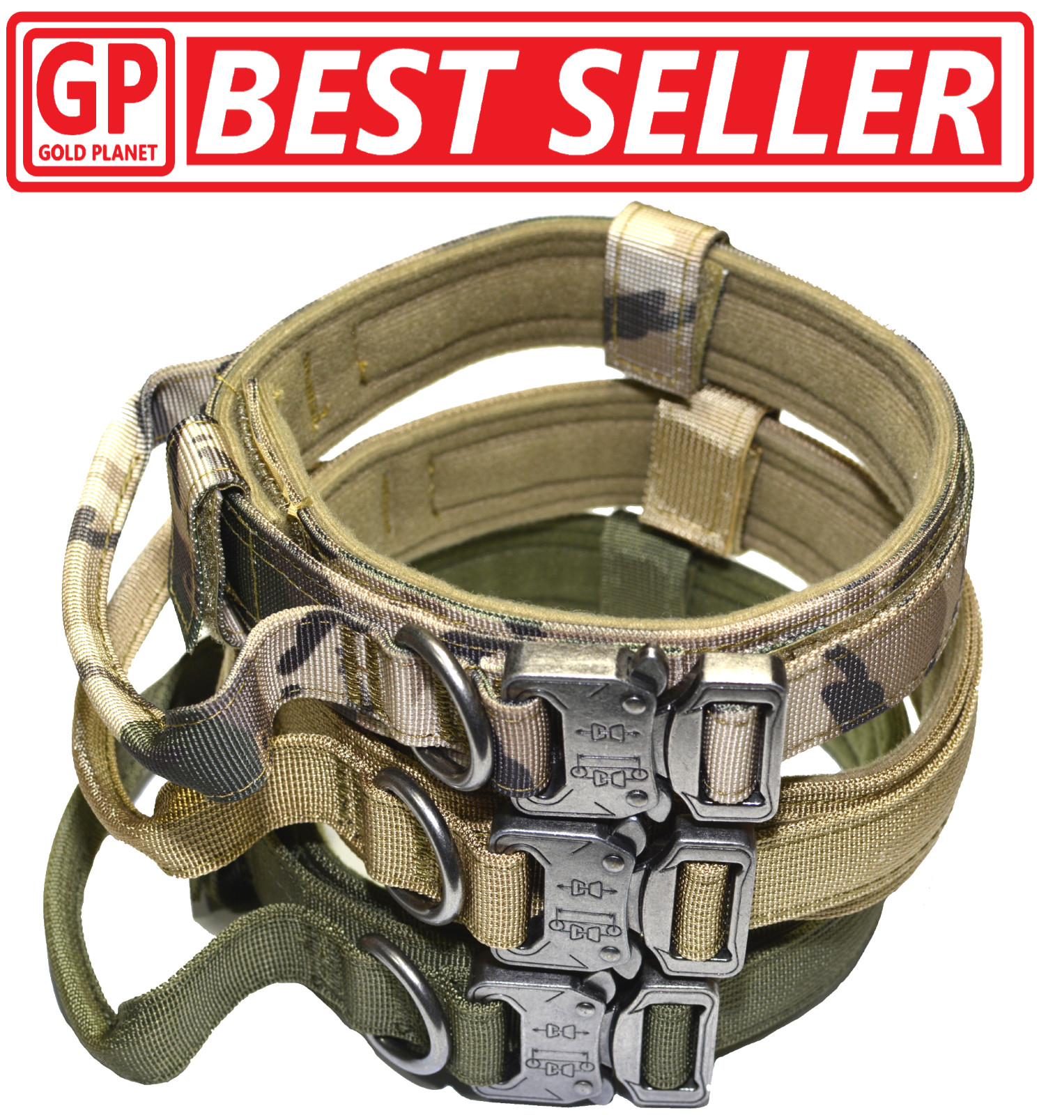 Dog Leash Collar Heavy Duty K9 Tactical Training Pet Metal Buckle Kit Set M L XL