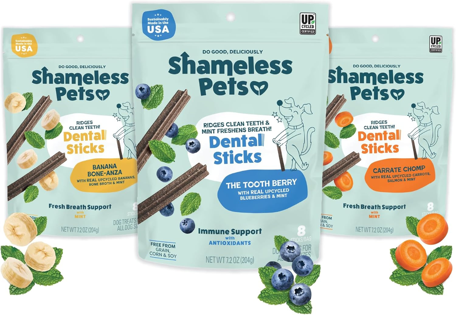 Dental Treats for Dogs, the Tooth Berry – Healthy Dental Sticks with Immune Supp